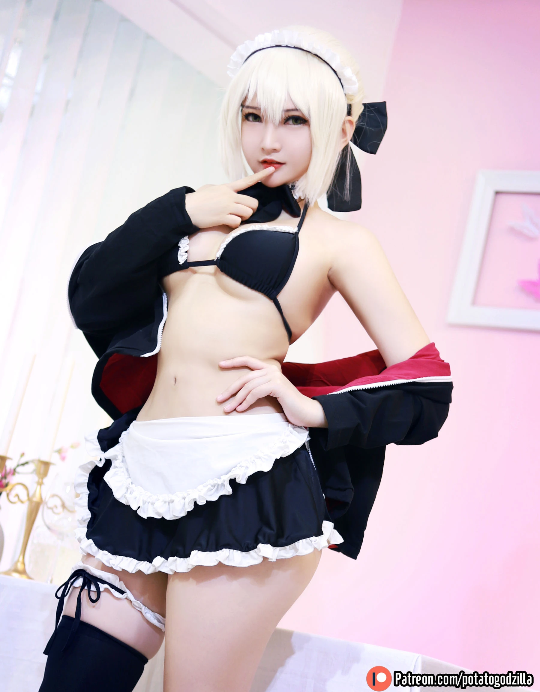 Coser小姐姐Potato Godzilla – Saber Alter Maid插图6