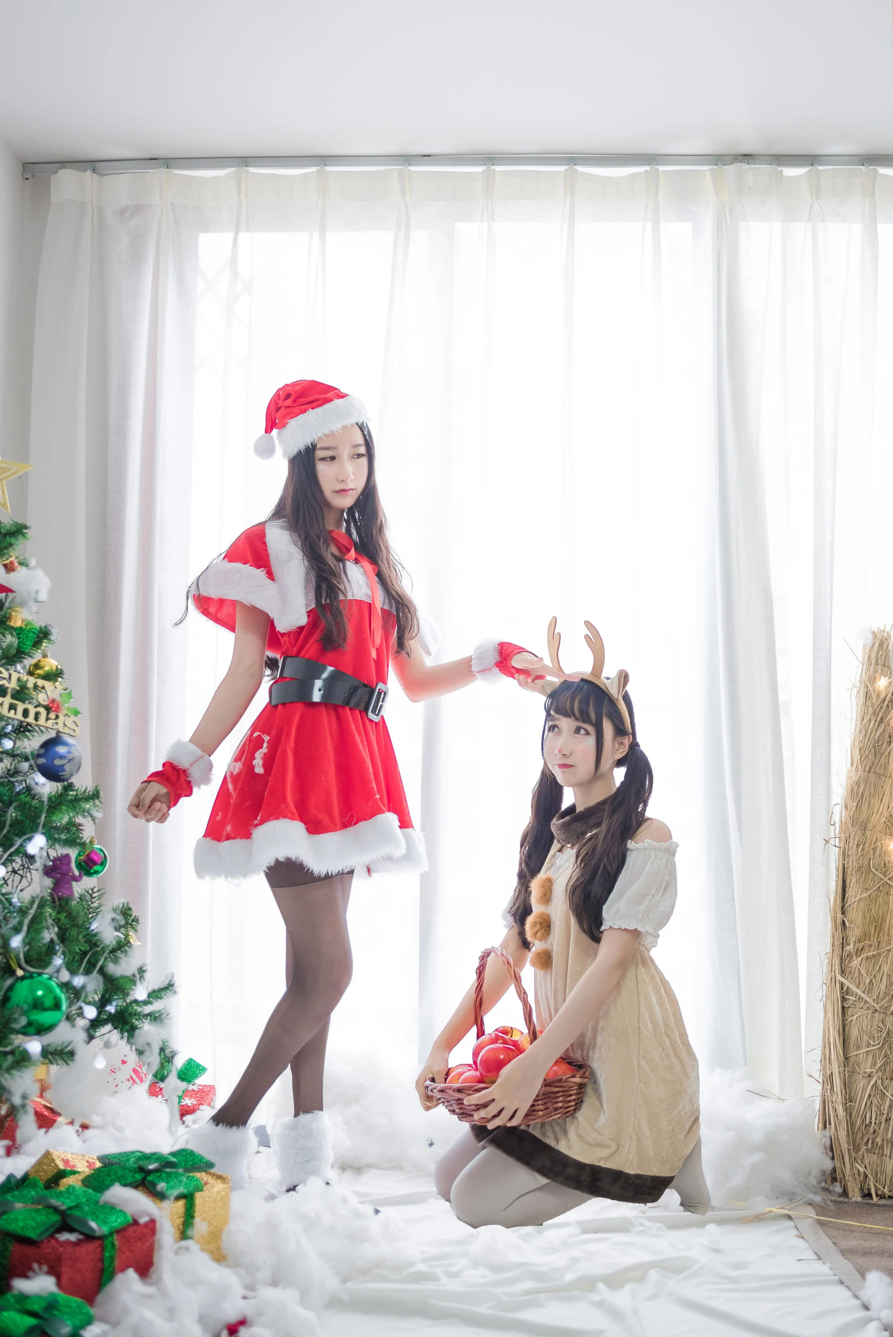 萌系小姐姐木绵绵OwO 圣诞老人和驯鹿酱插图2