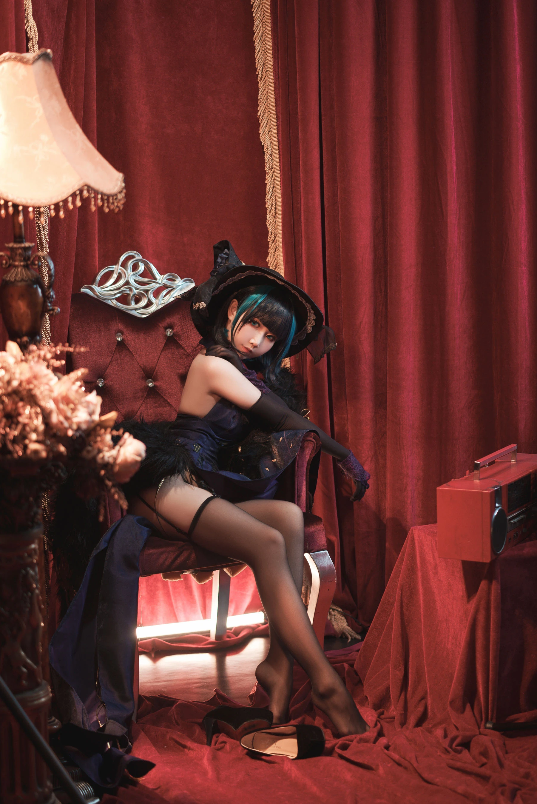 可爱人气Coser面饼仙儿 – 柴郡旗袍插图4