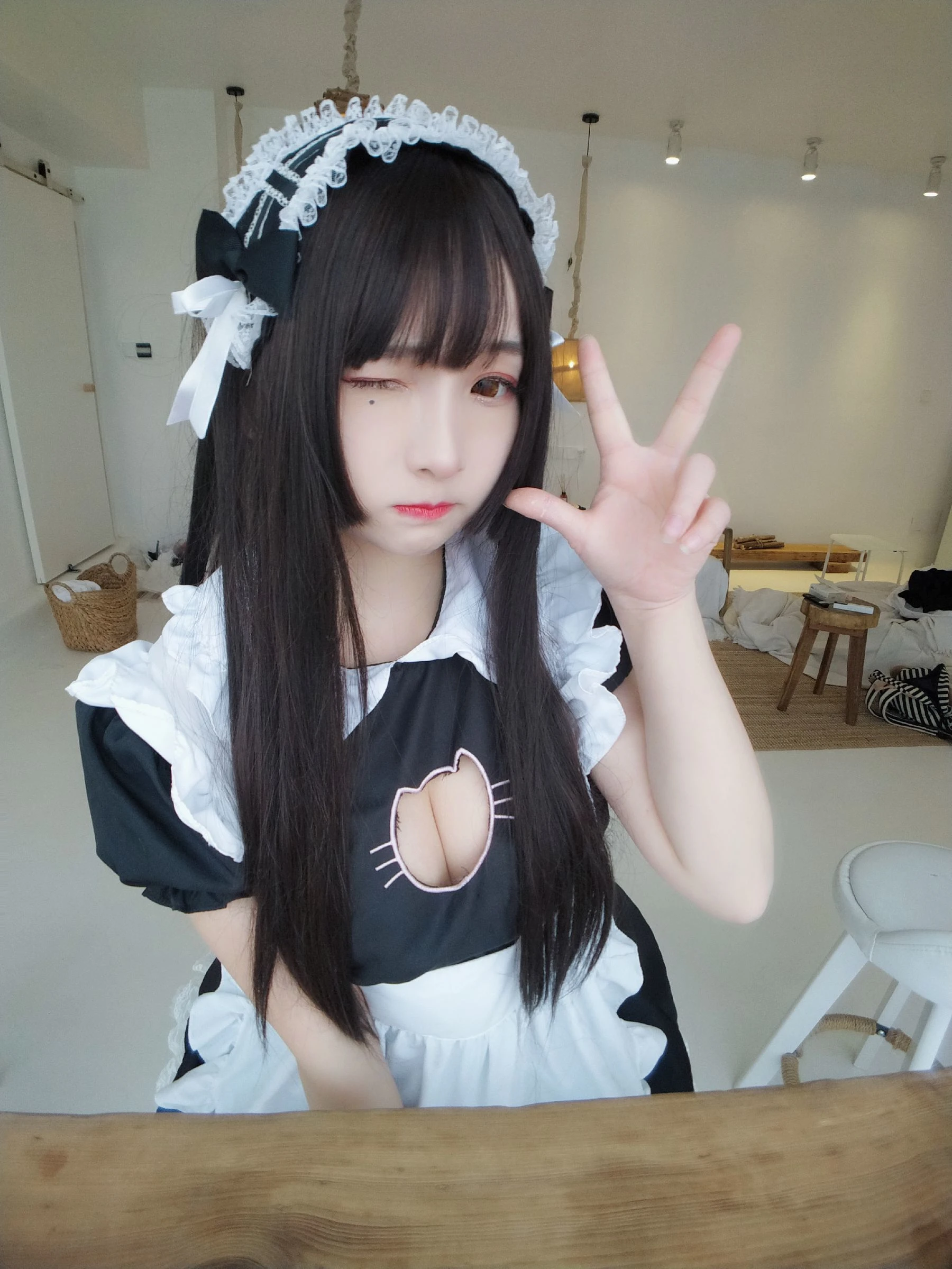 二次元美女古川kagura 黑白女仆插图6