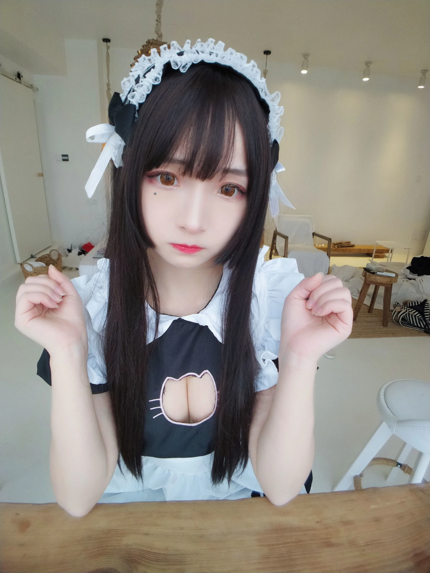 二次元美女古川kagura 黑白女仆插图7