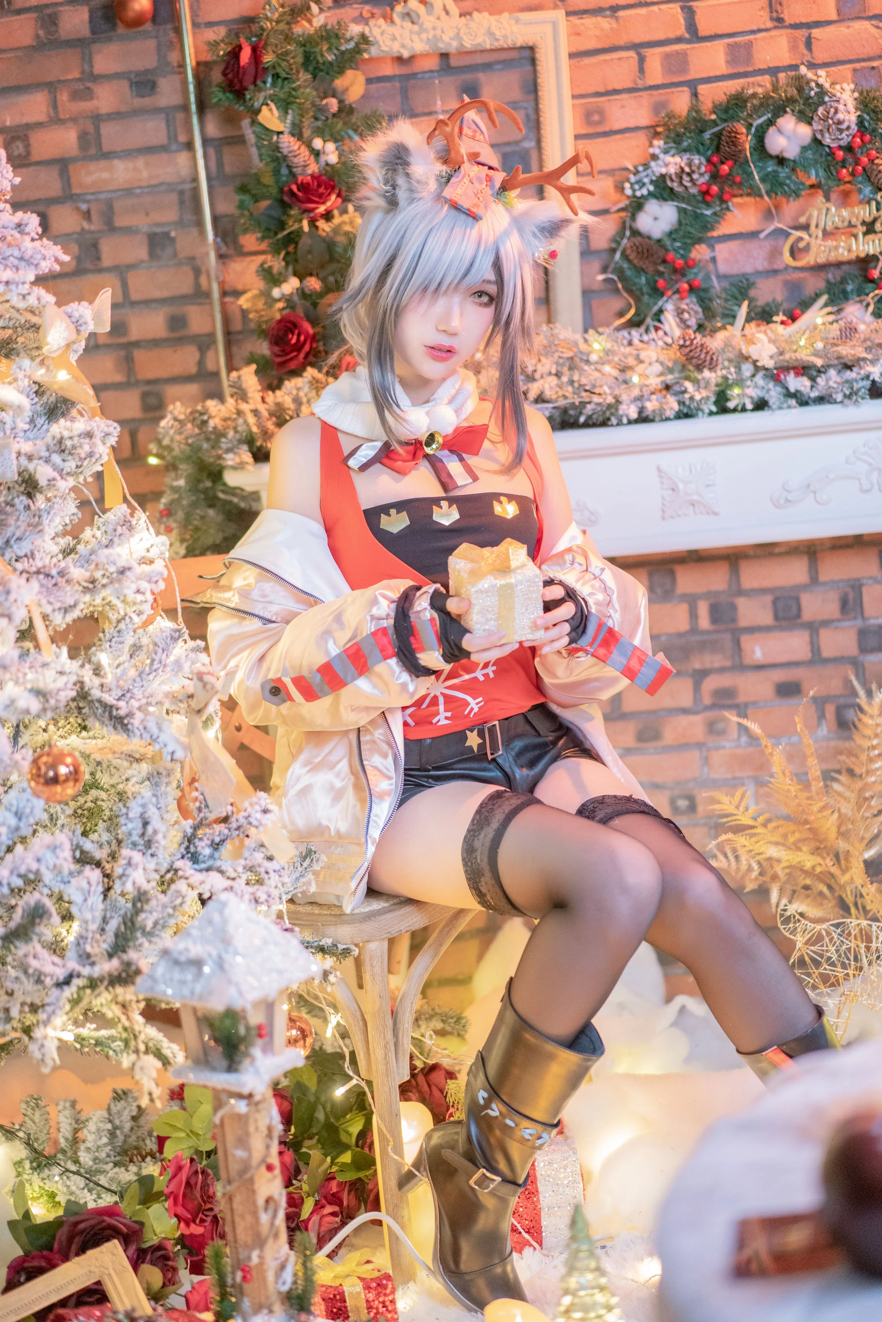 周叽是可爱兔兔 – 圣诞黑丝兽耳插图7