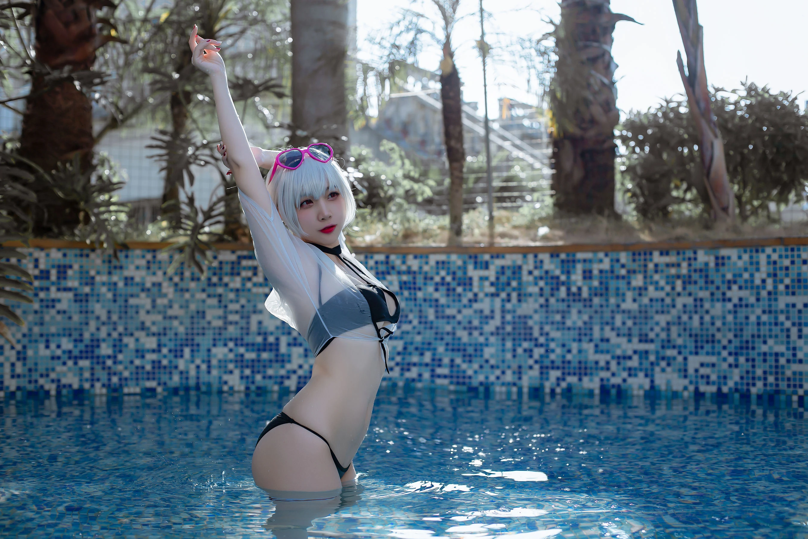 人气Coser二佐Nisa – 碧蓝航线 天狼星泳装插图1