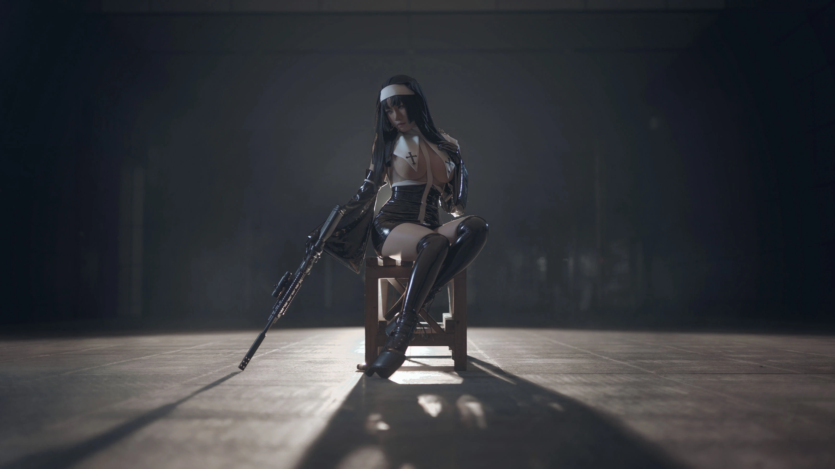 动漫博主uki雨季 – 修女黑胶衣插图6