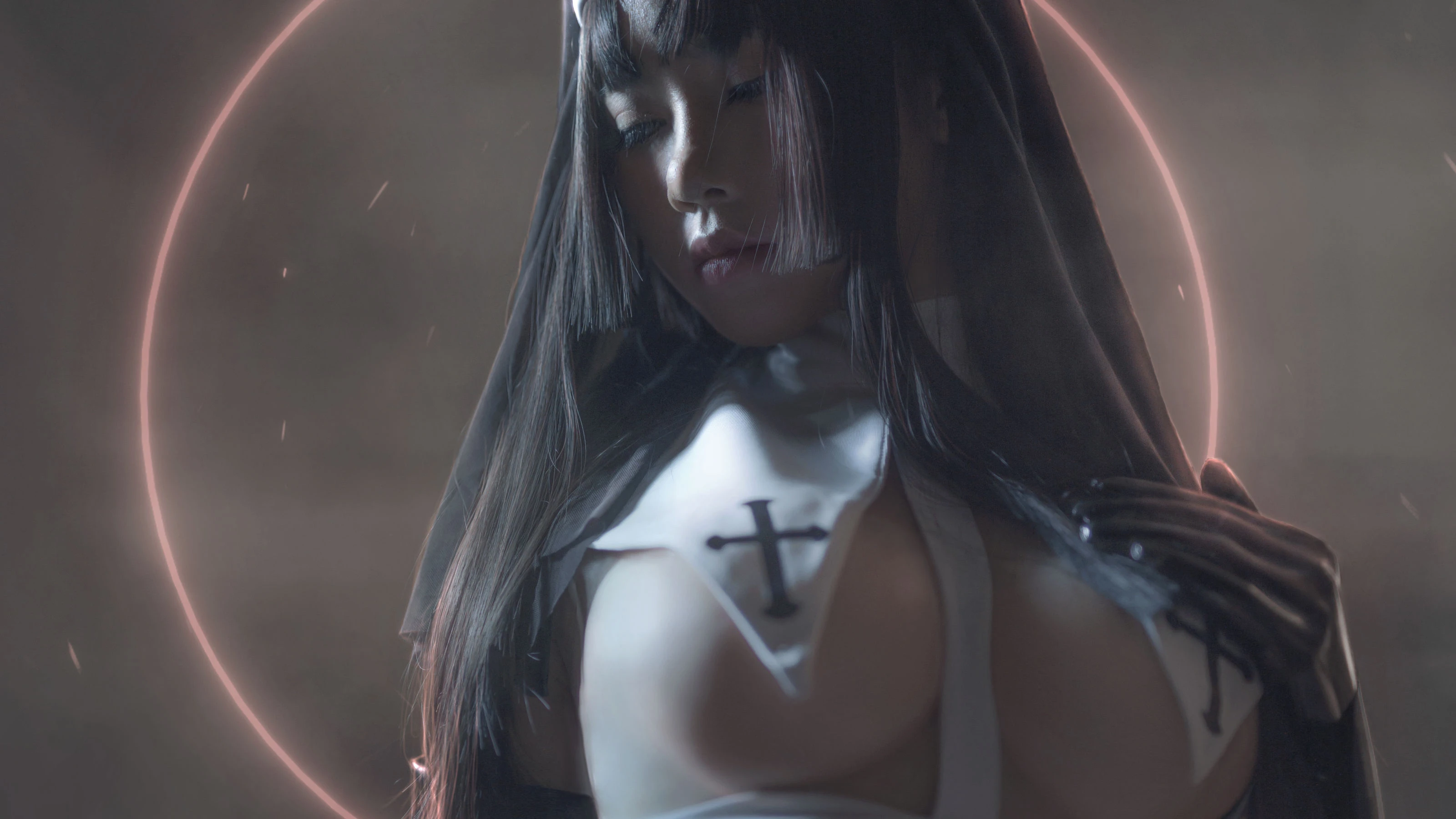 动漫博主uki雨季 – 修女黑胶衣插图4