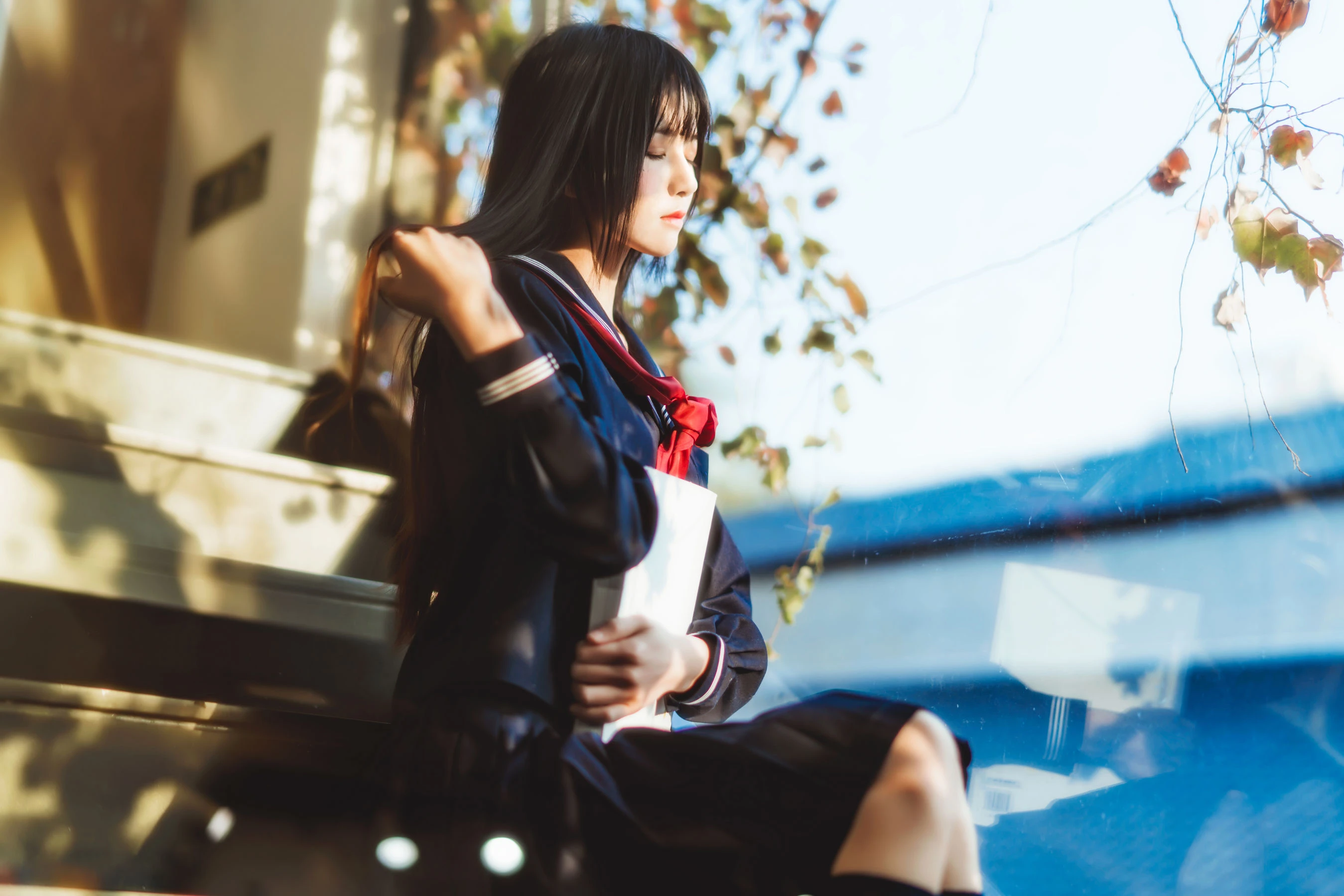 桜桃喵《(小少女)黑色水手服》插图4