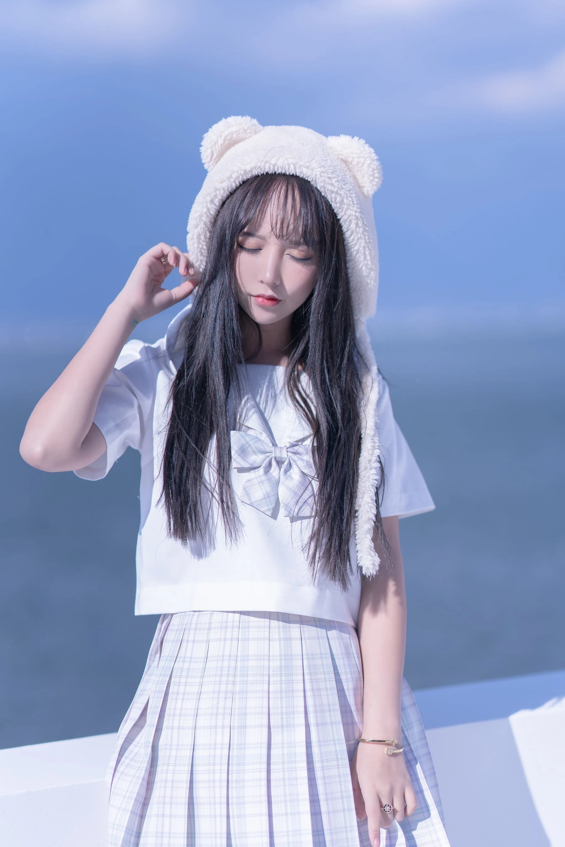 斗鱼米线线sama写真 JK萌妹插图7