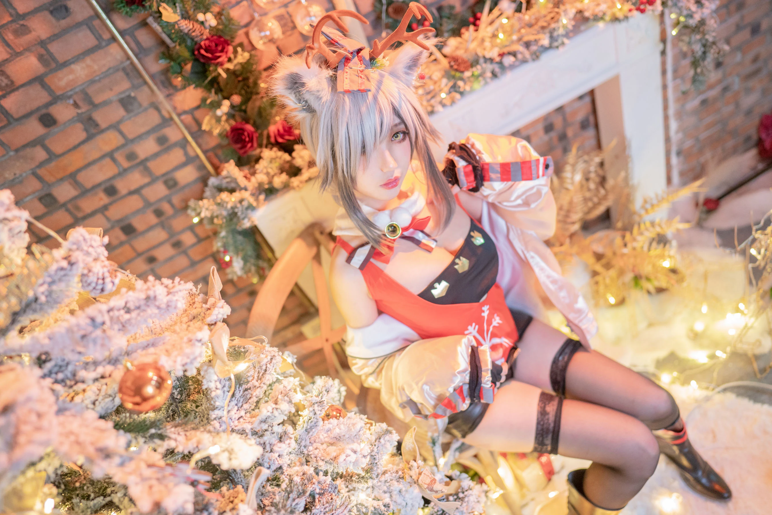 周叽是可爱兔兔 – 圣诞黑丝兽耳插图5