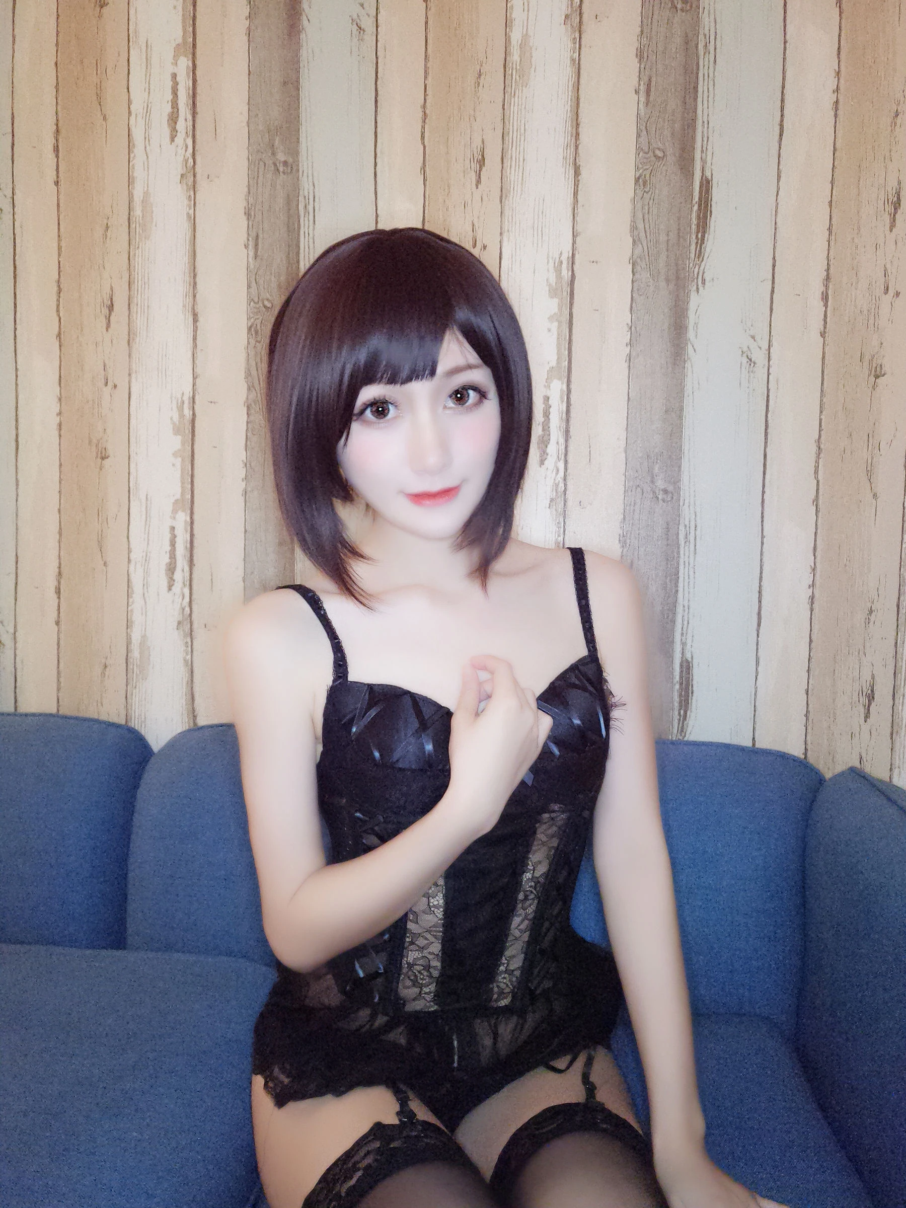 木之本果 – 黑色情趣内衣插图3