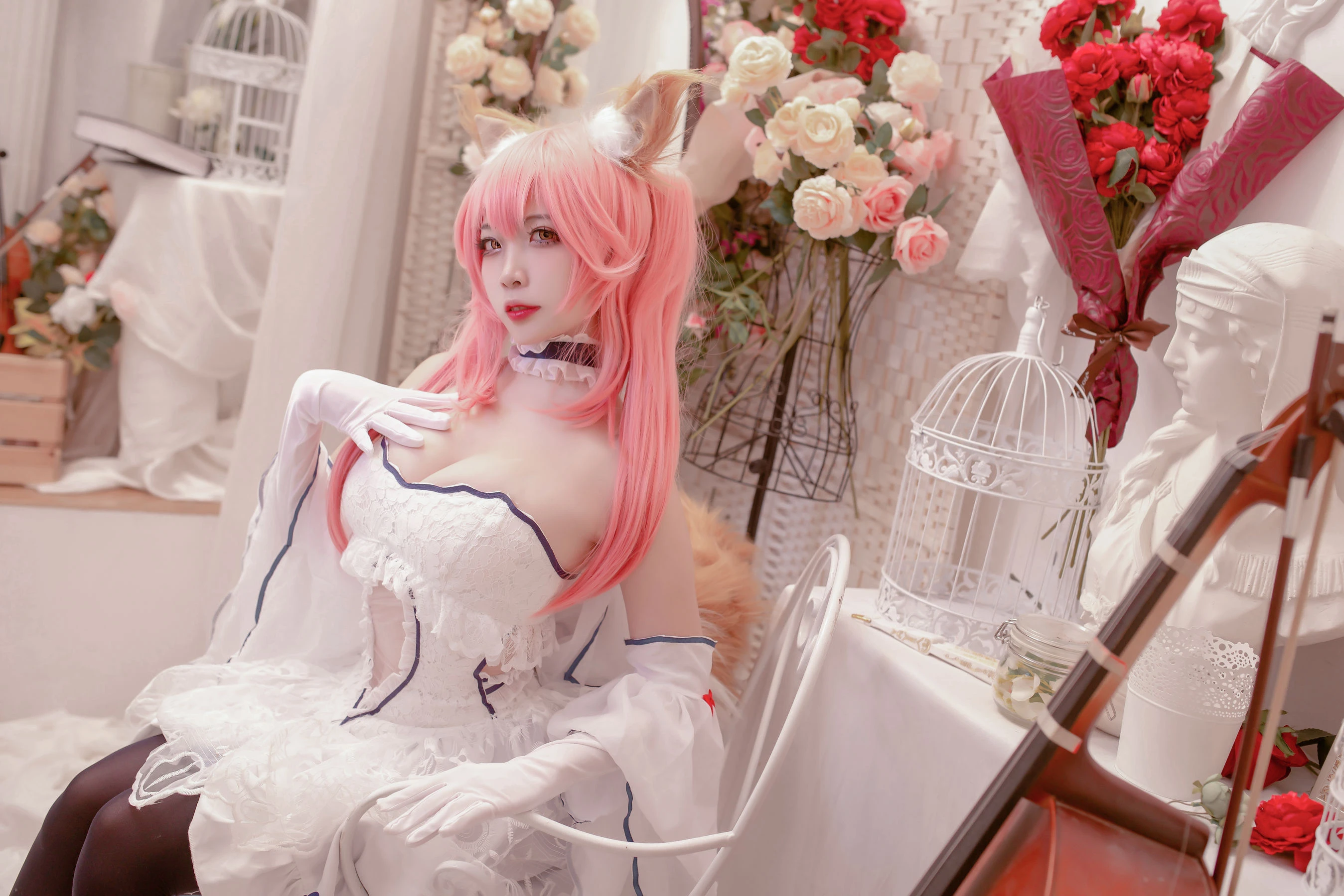 人气Coser二佐Nisa – fate玉藻前婚纱插图1