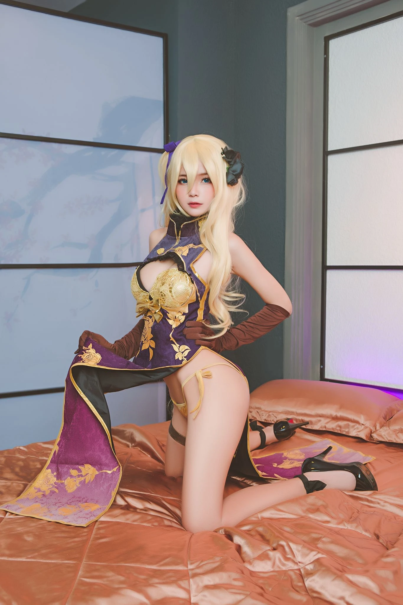 Azami福利 – 金莲旗袍插图2