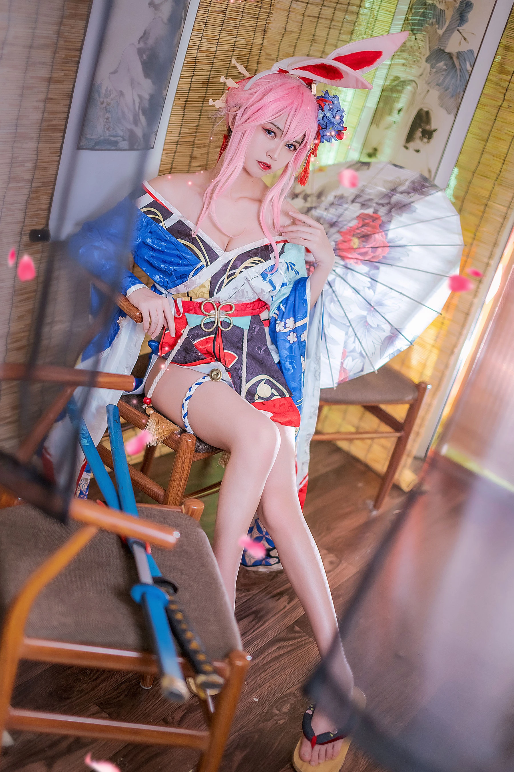 超人气Coser鳗鱼霏儿 – 八重樱花魁插图1