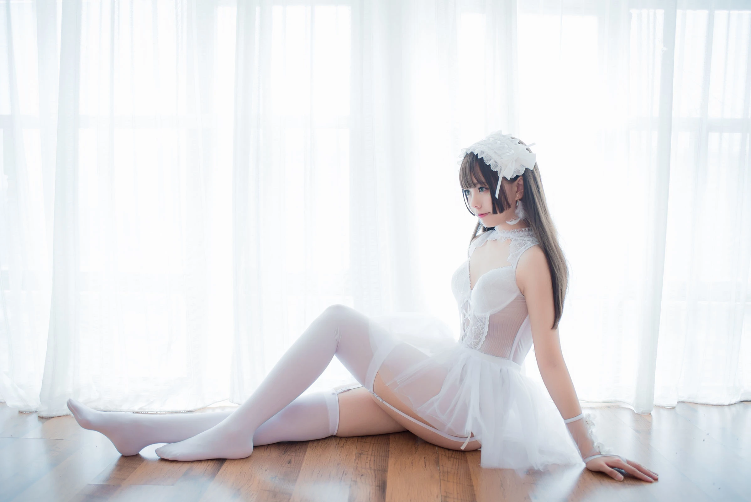 萌系小野妹子w – 白色纱裙+蕾姆护士+蕾姆兔女郎插图2