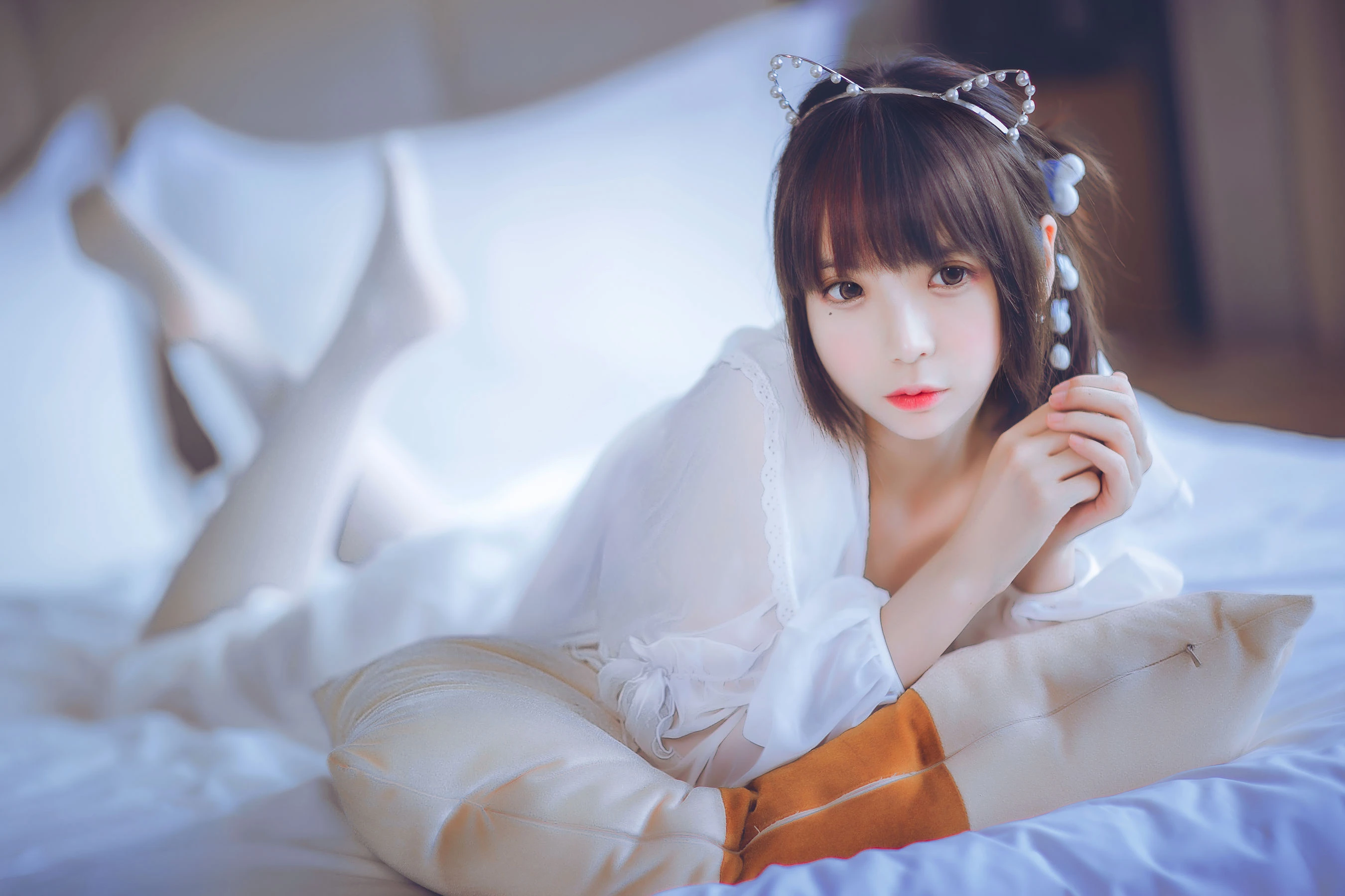 疯猫ss 白色睡衣|图集秀