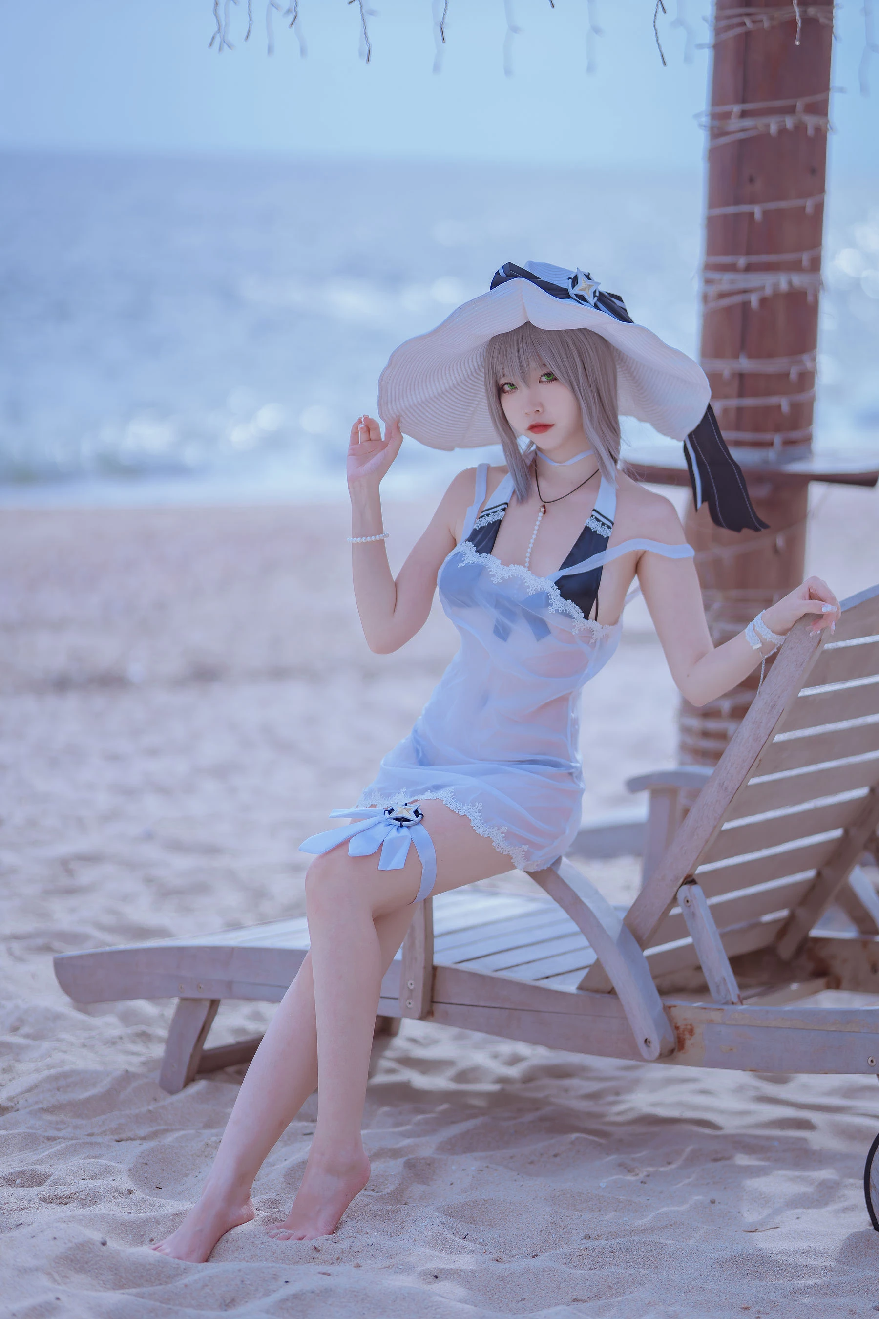 人气Coser二佐Nisa – 碧蓝 天鹰泳装插图7