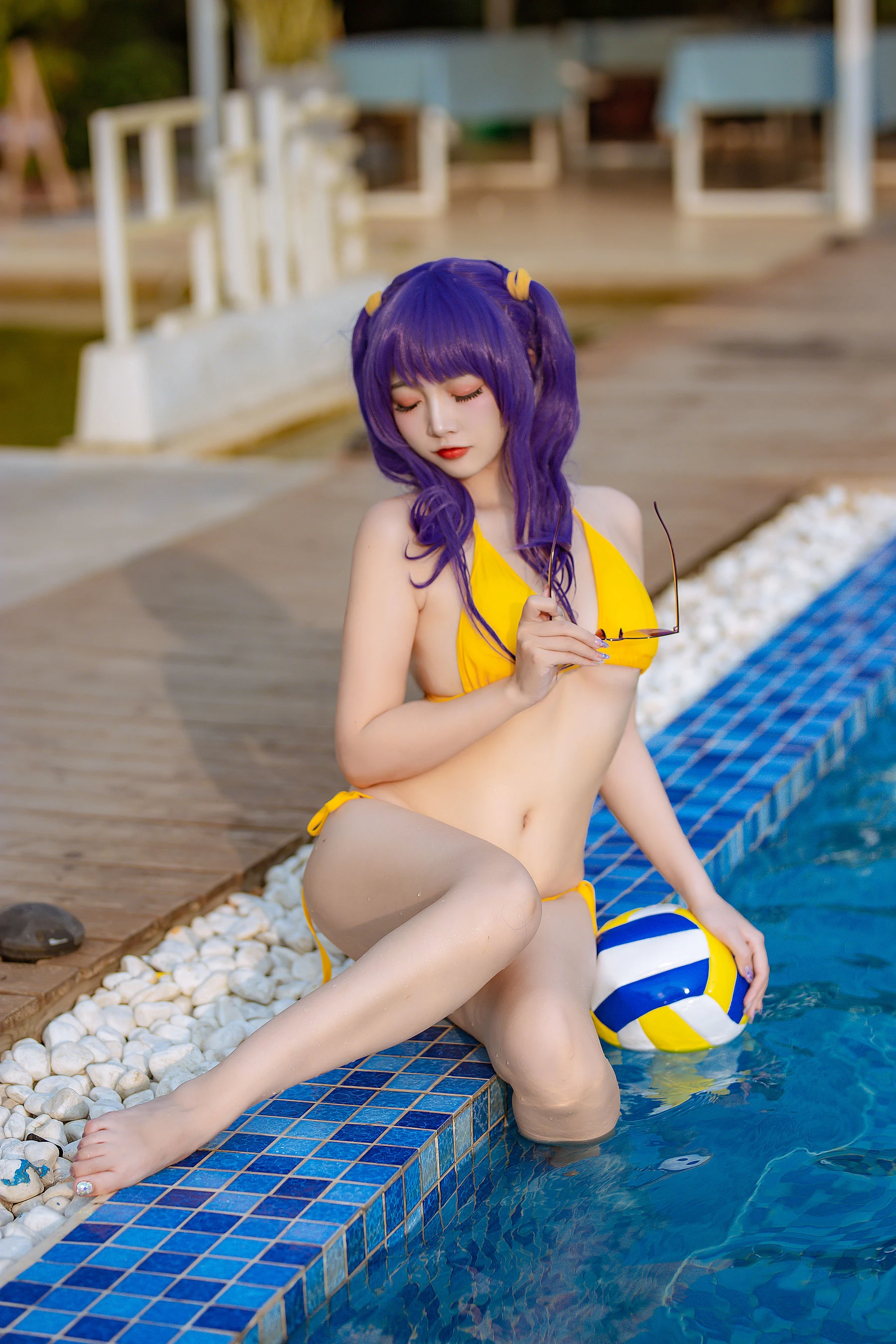 人气Coser二佐Nisa – 碧蓝 波拉泳装插图2