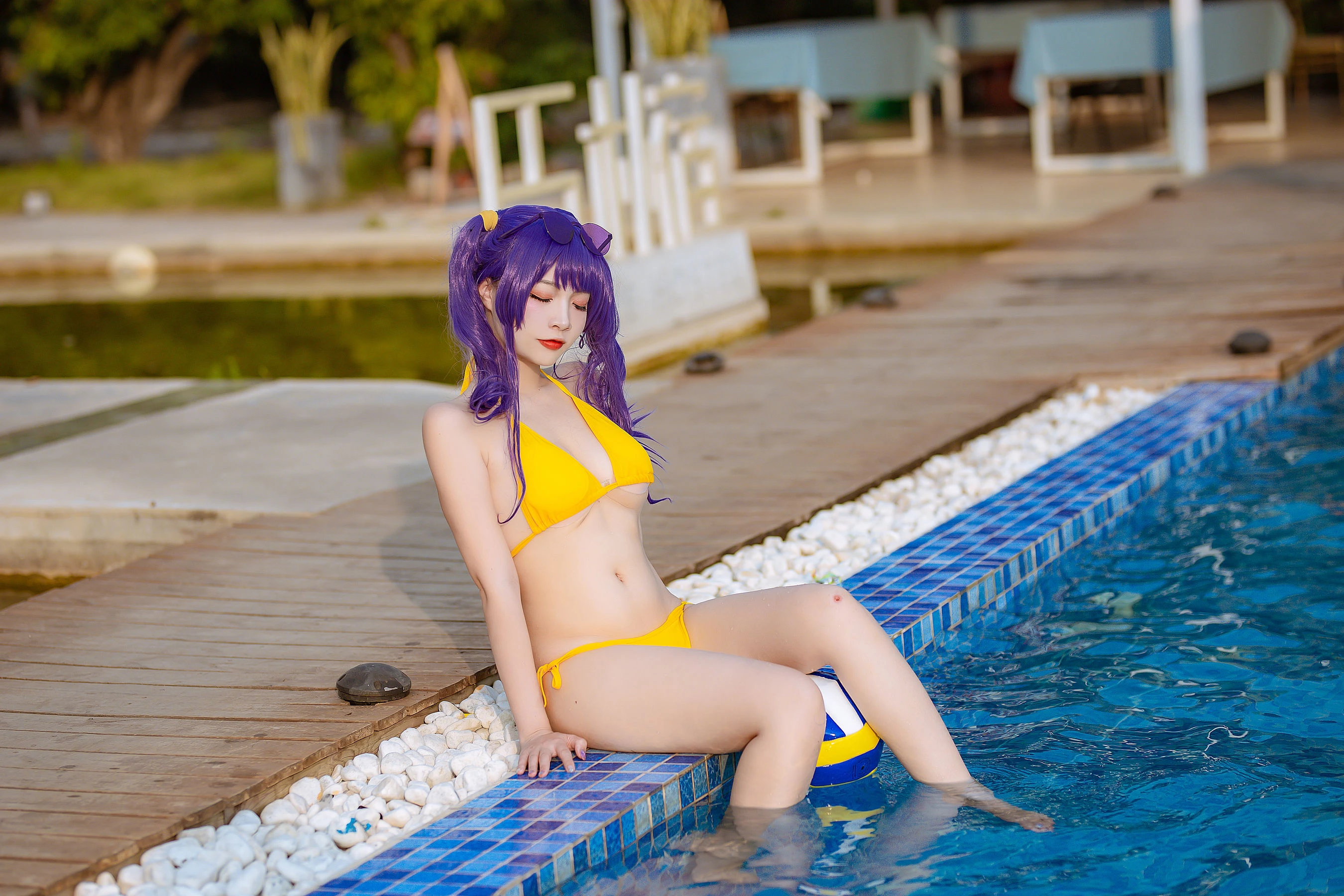 人气Coser二佐Nisa – 碧蓝 波拉泳装插图3