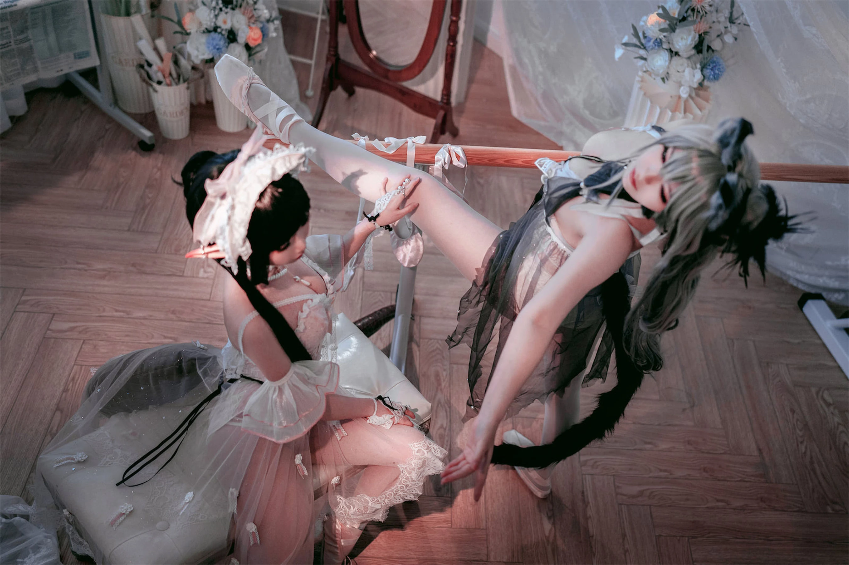 面饼仙儿&半半子 – Arknights 黑x森蚺バレエ插图2