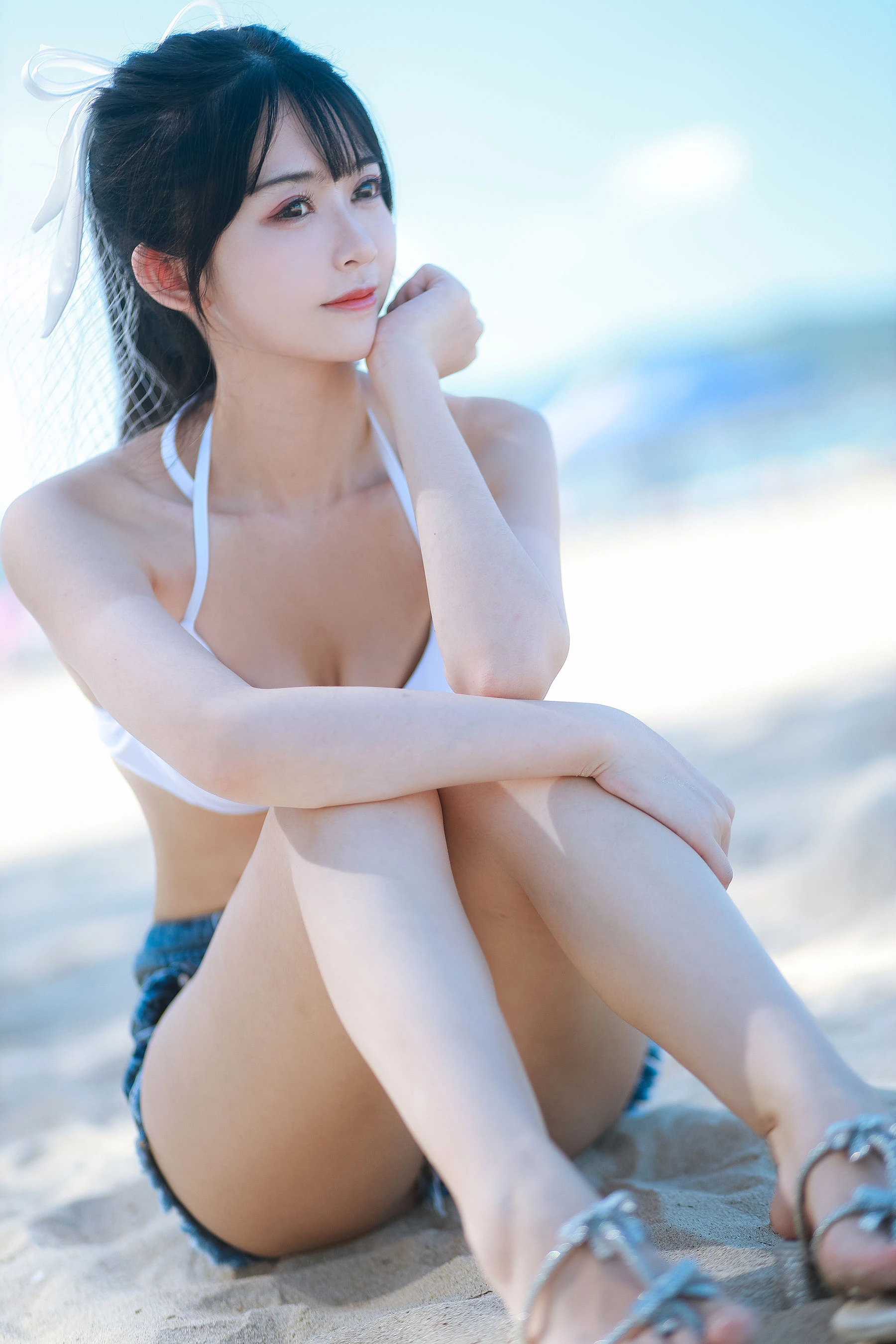 超人气Coser鳗鱼霏儿 – 海边插图5