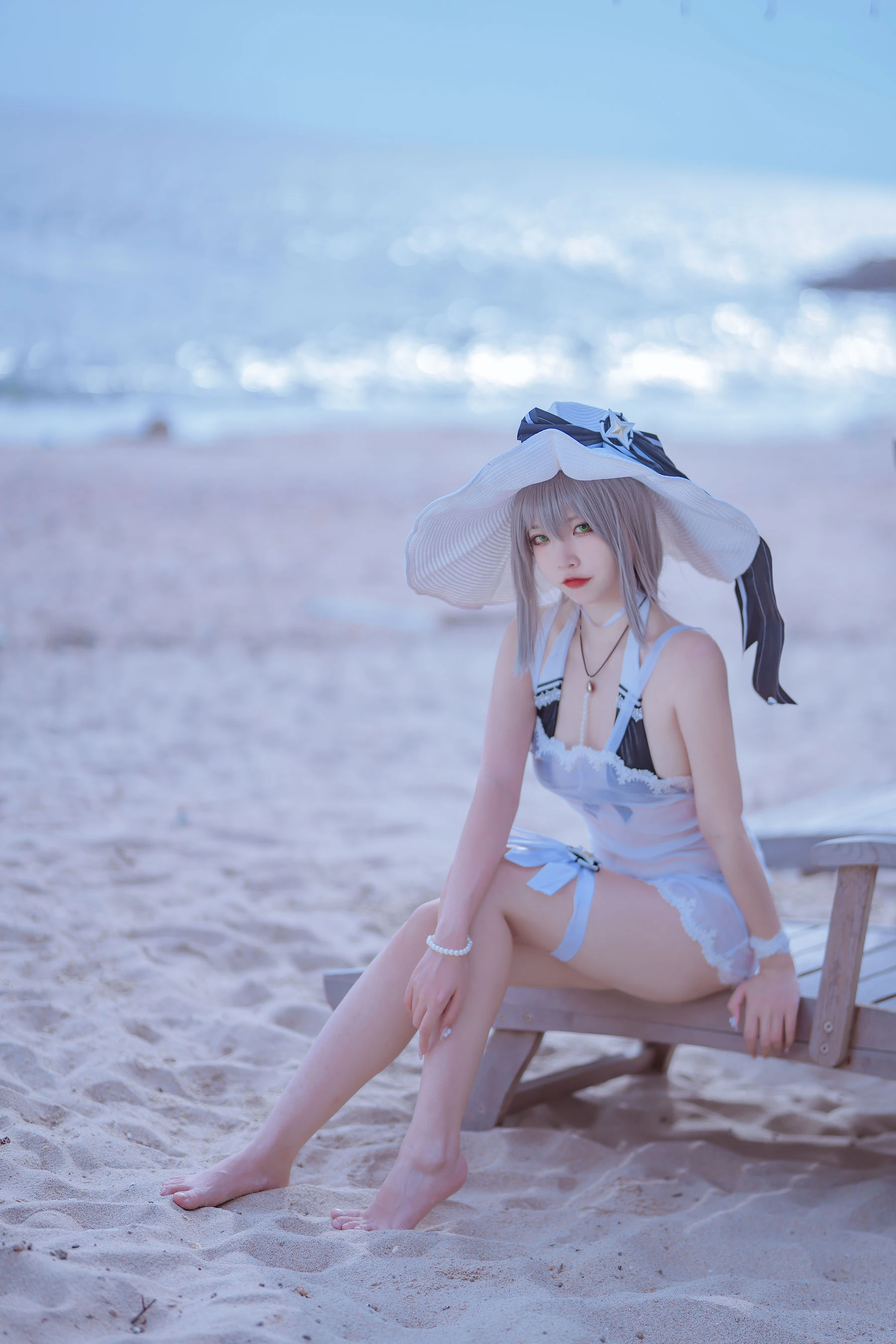 人气Coser二佐Nisa – 碧蓝 天鹰泳装插图3