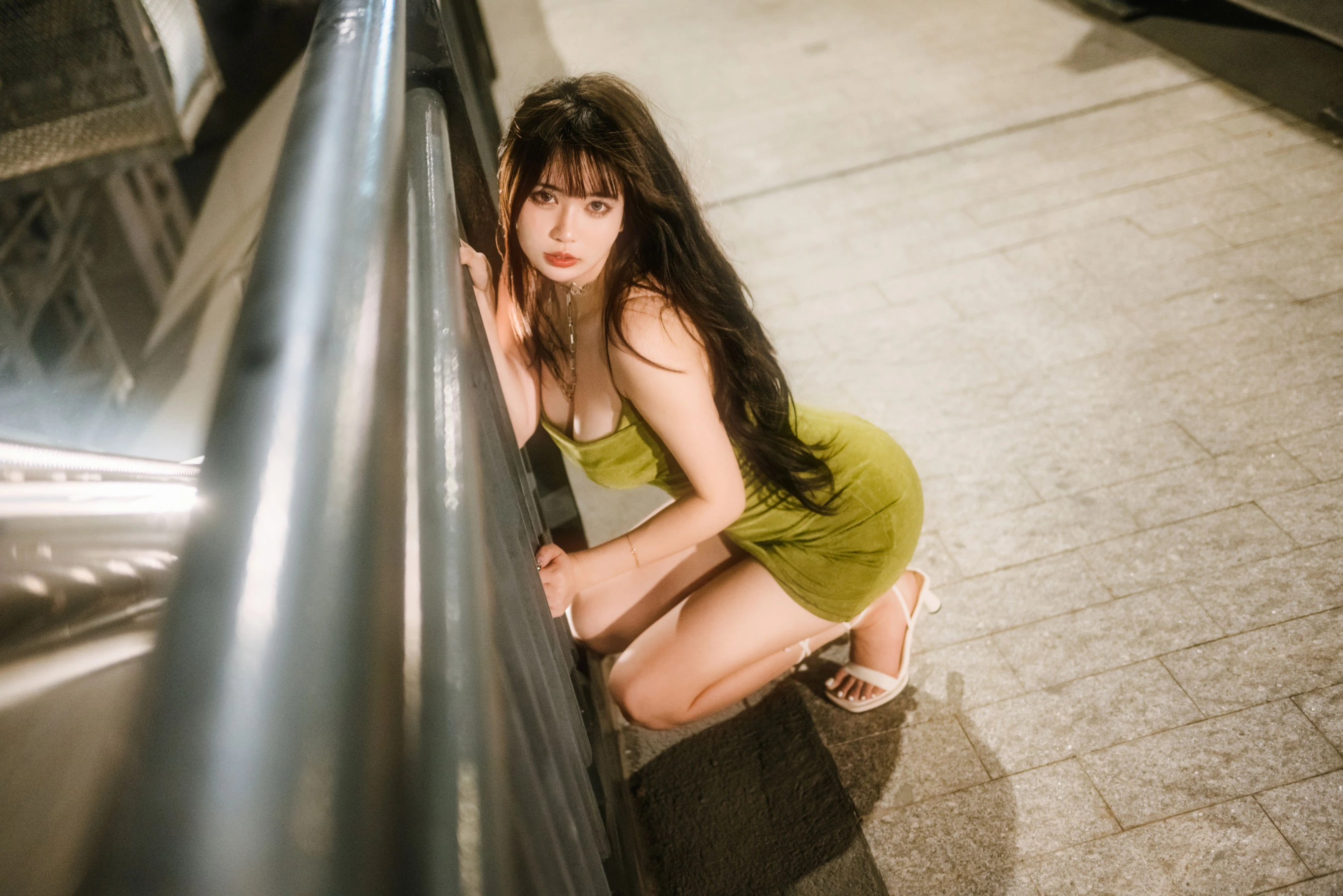 Tina很妖孽呀 – 绿色连衣裙插图3