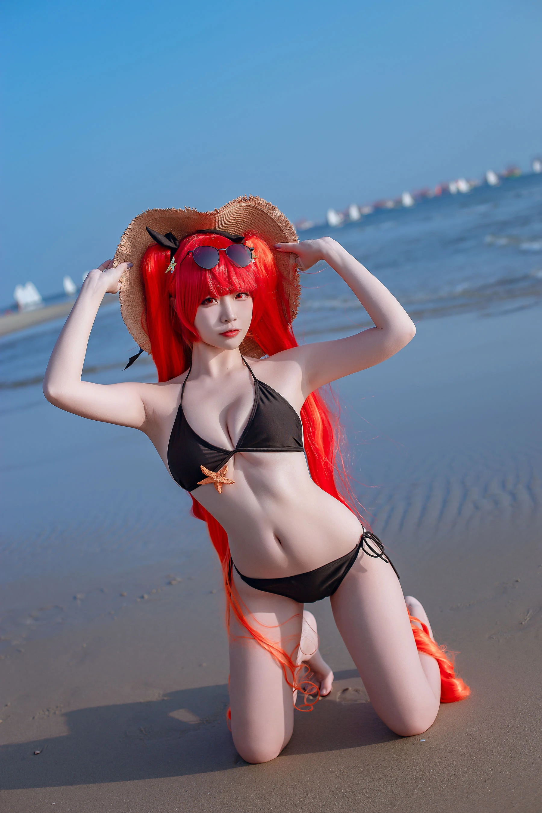 人气Coser二佐Nisa – 碧蓝 火奴鲁鲁泳装插图4