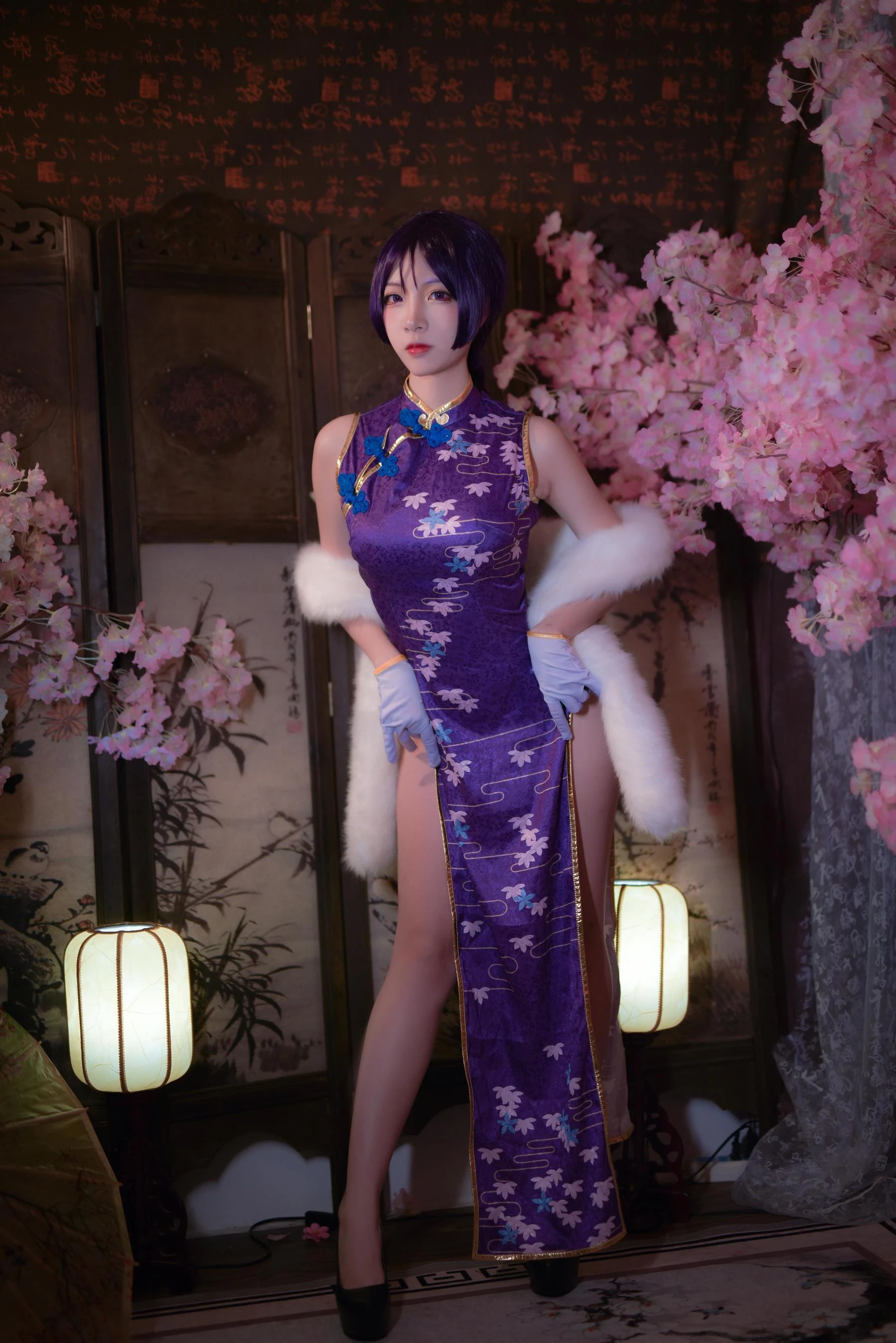 人气Coser二佐Nisa Fate奶光旗袍插图5