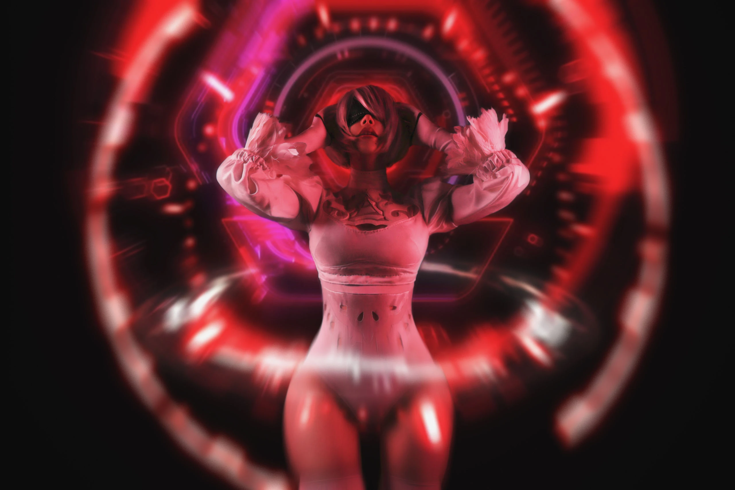 国外美女SayaTheFox – 2B White Dress插图3