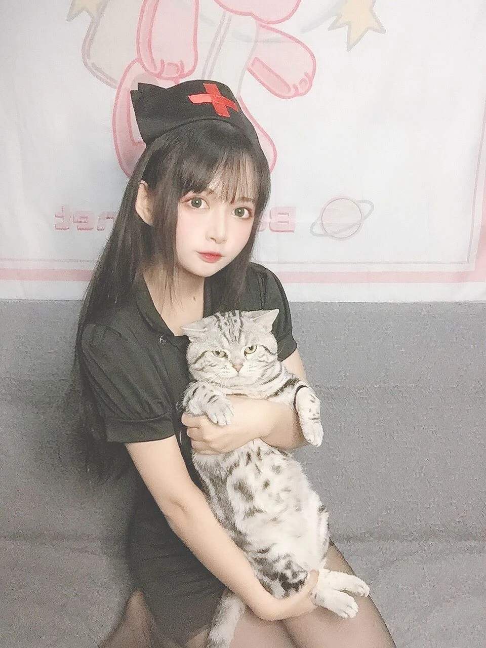 大眼萌妹黑猫猫OvO – 护士喵插图7