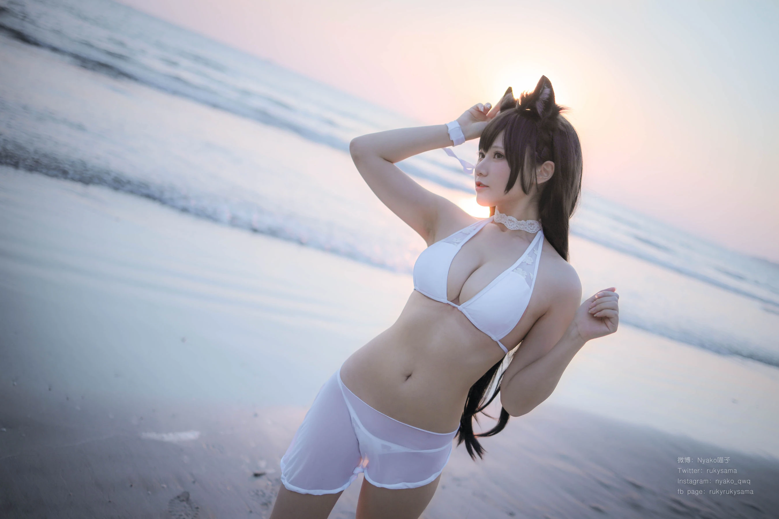 萌妹子Nyako喵子 爱宕泳装插图1
