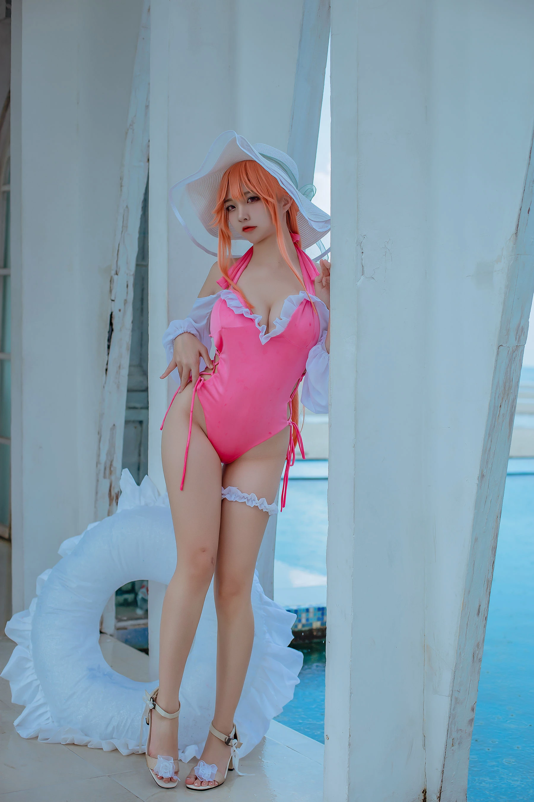 人气Coser二佐Nisa – 碧蓝 黎塞留泳装插图3