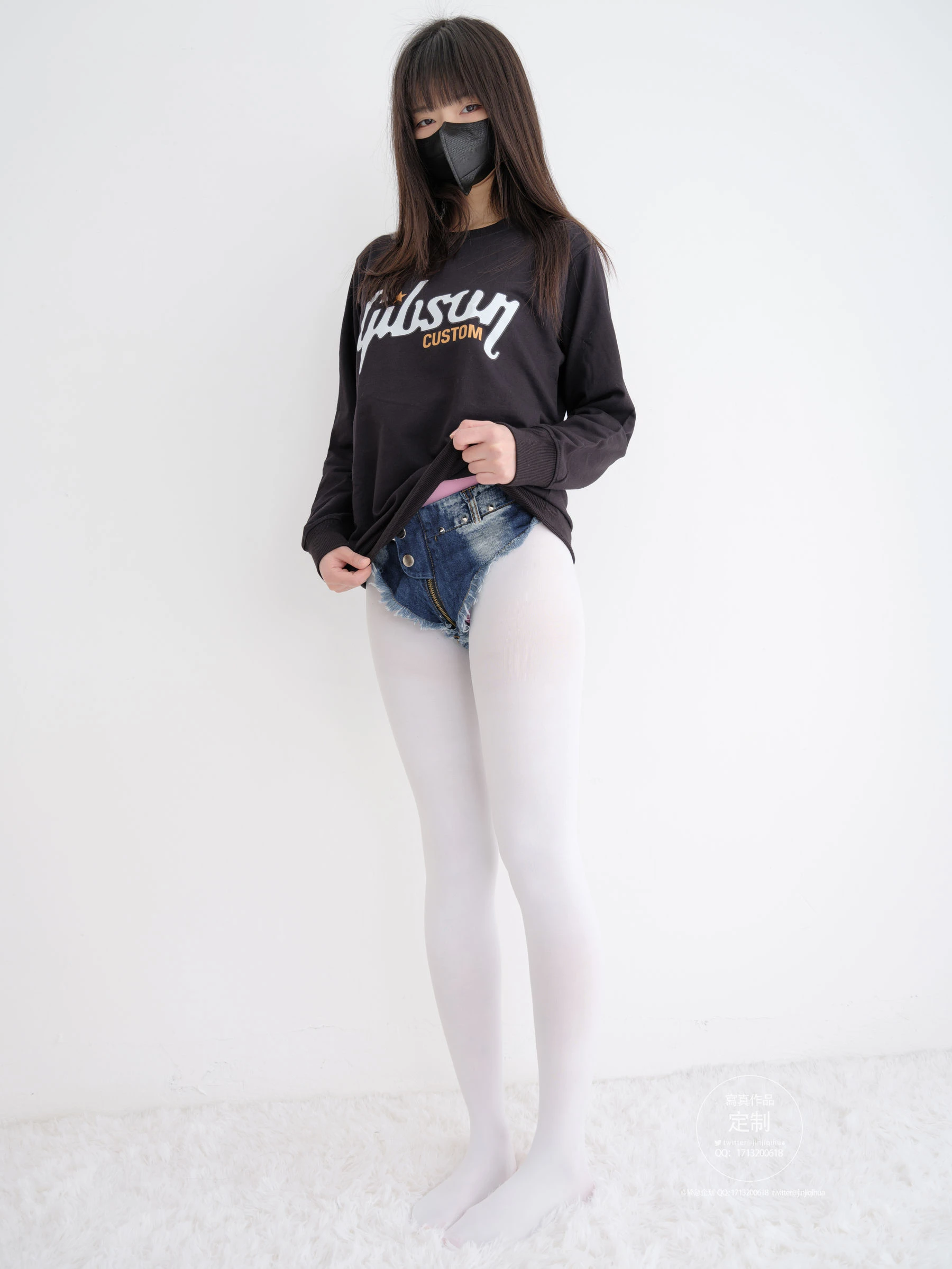 [紧急企划] EX-001 见希w 白丝牛仔短裤插图3