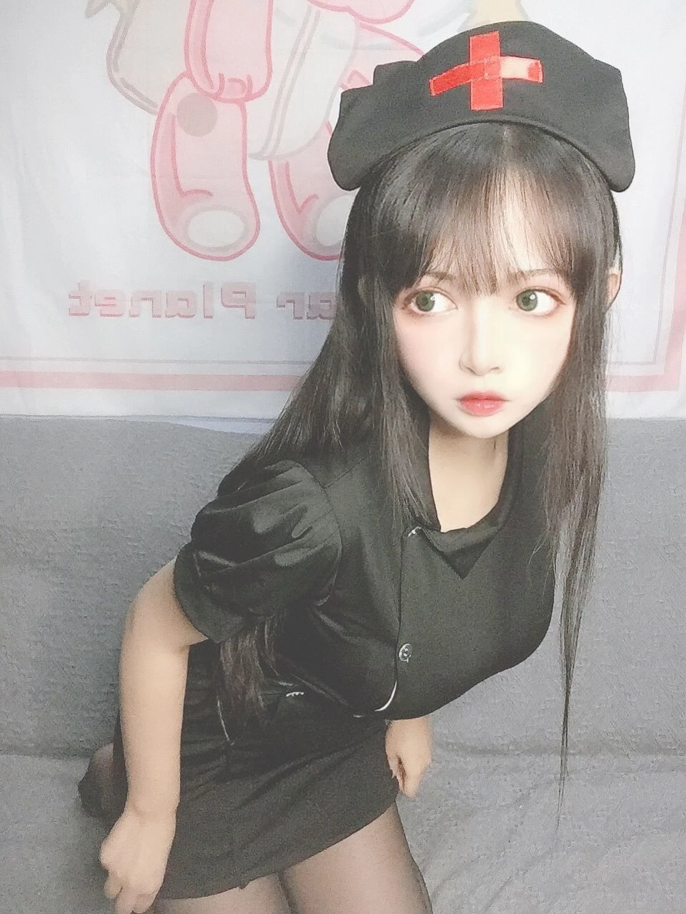 大眼萌妹黑猫猫OvO – 护士喵插图4