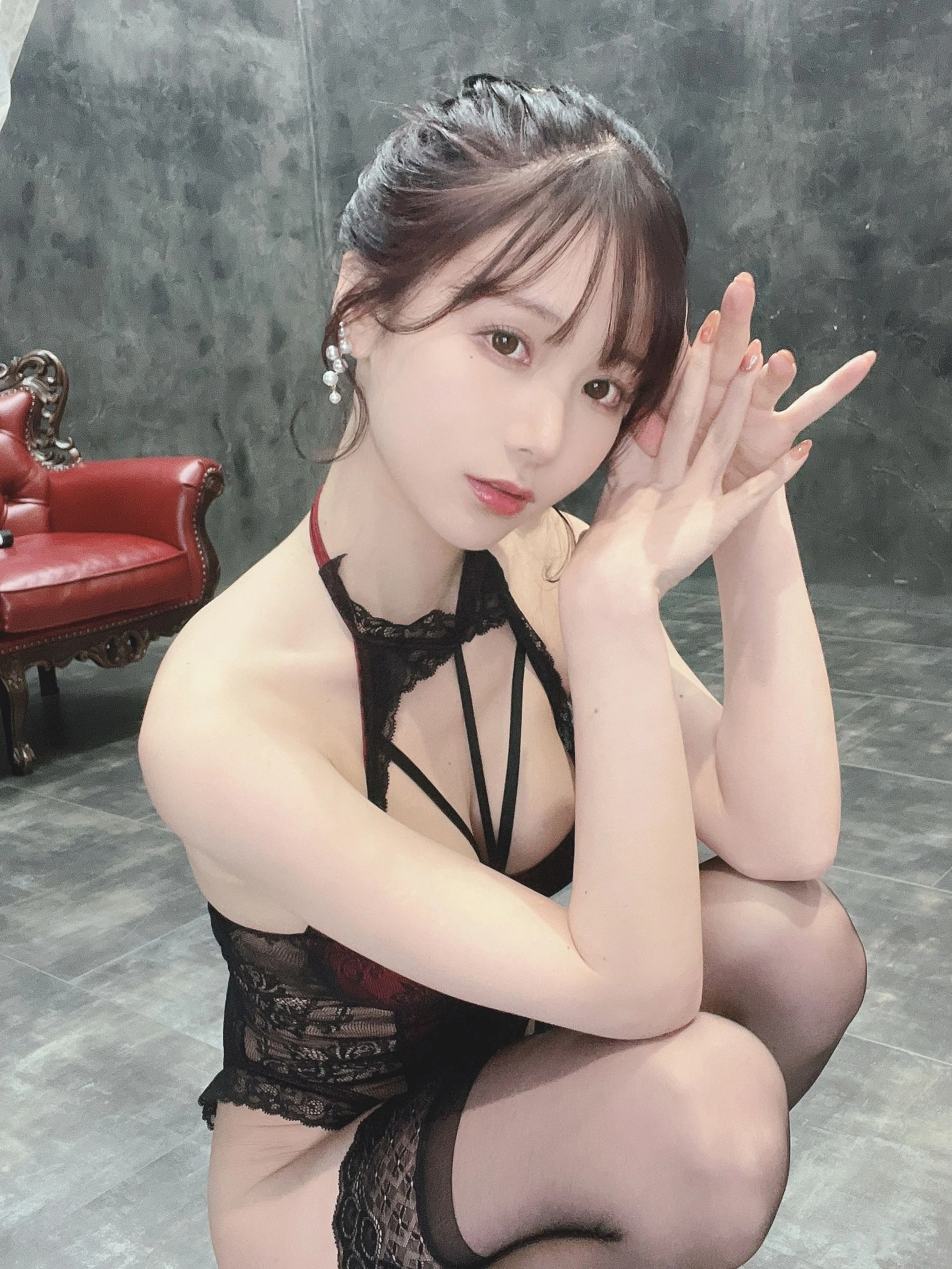 日本甜美COSERけんけん[fantia] 2022.05 黒レース水着插图2