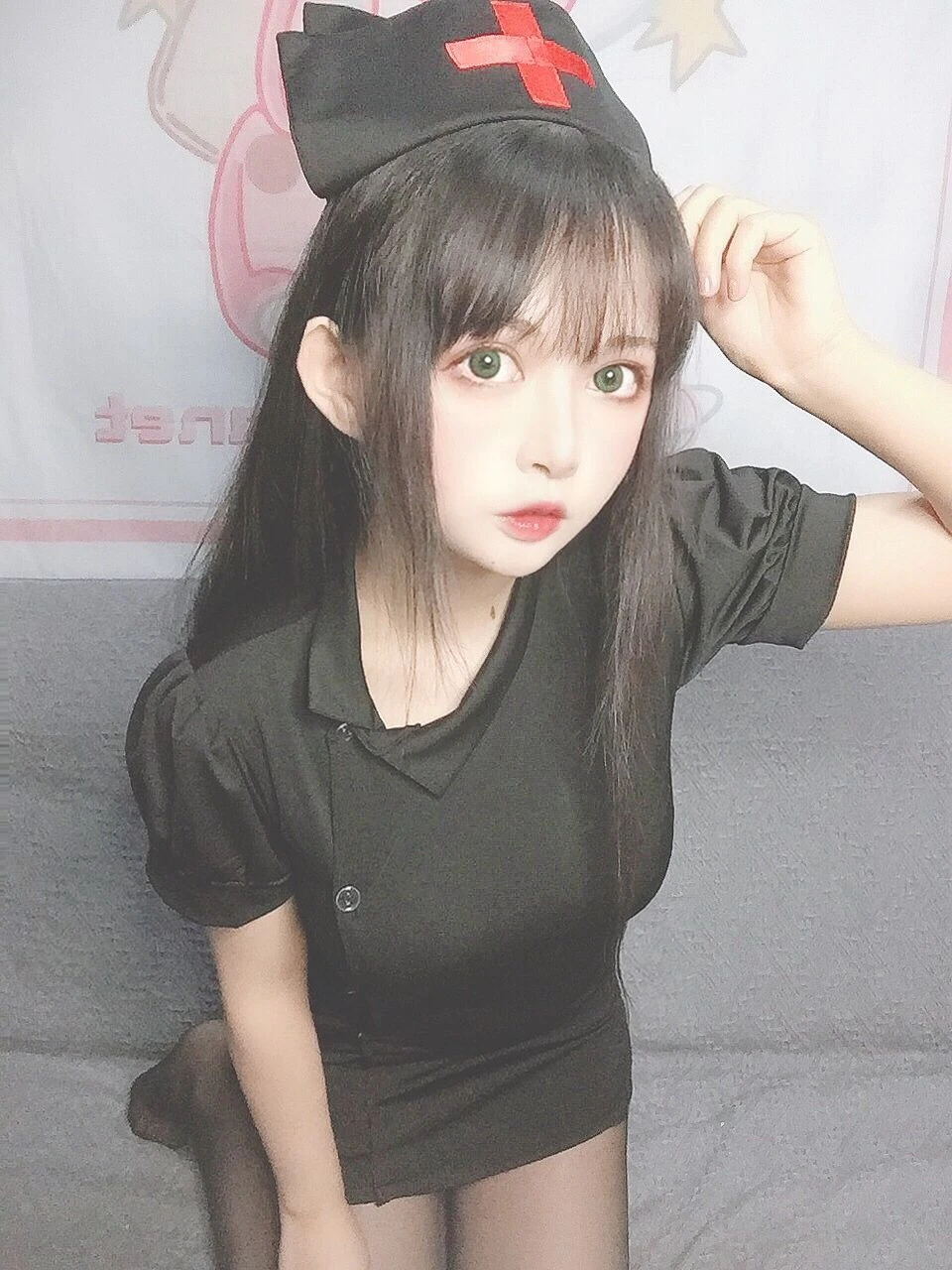 大眼萌妹黑猫猫OvO – 护士喵插图3