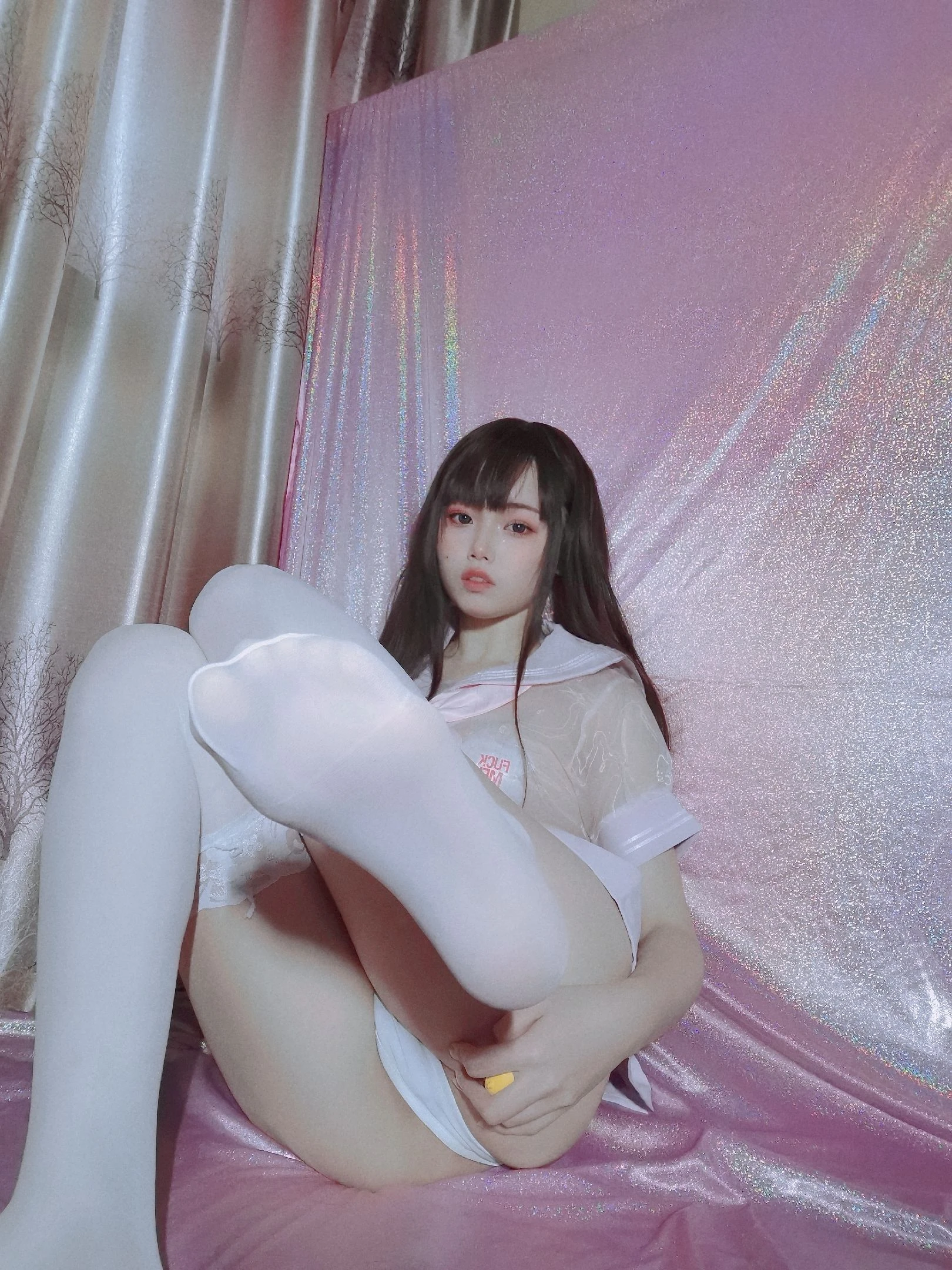 七月喵子 – 粉嫩水手服插图6