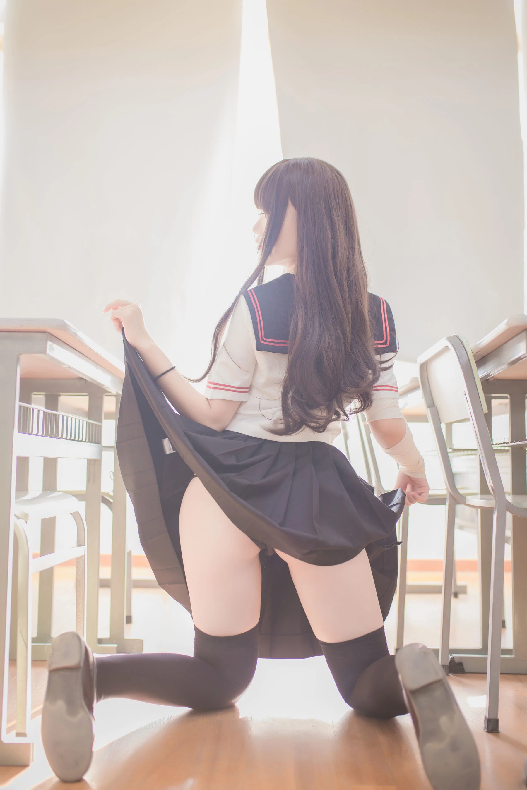 Yoko宅夏Cos – 黑丝JK|图集秀