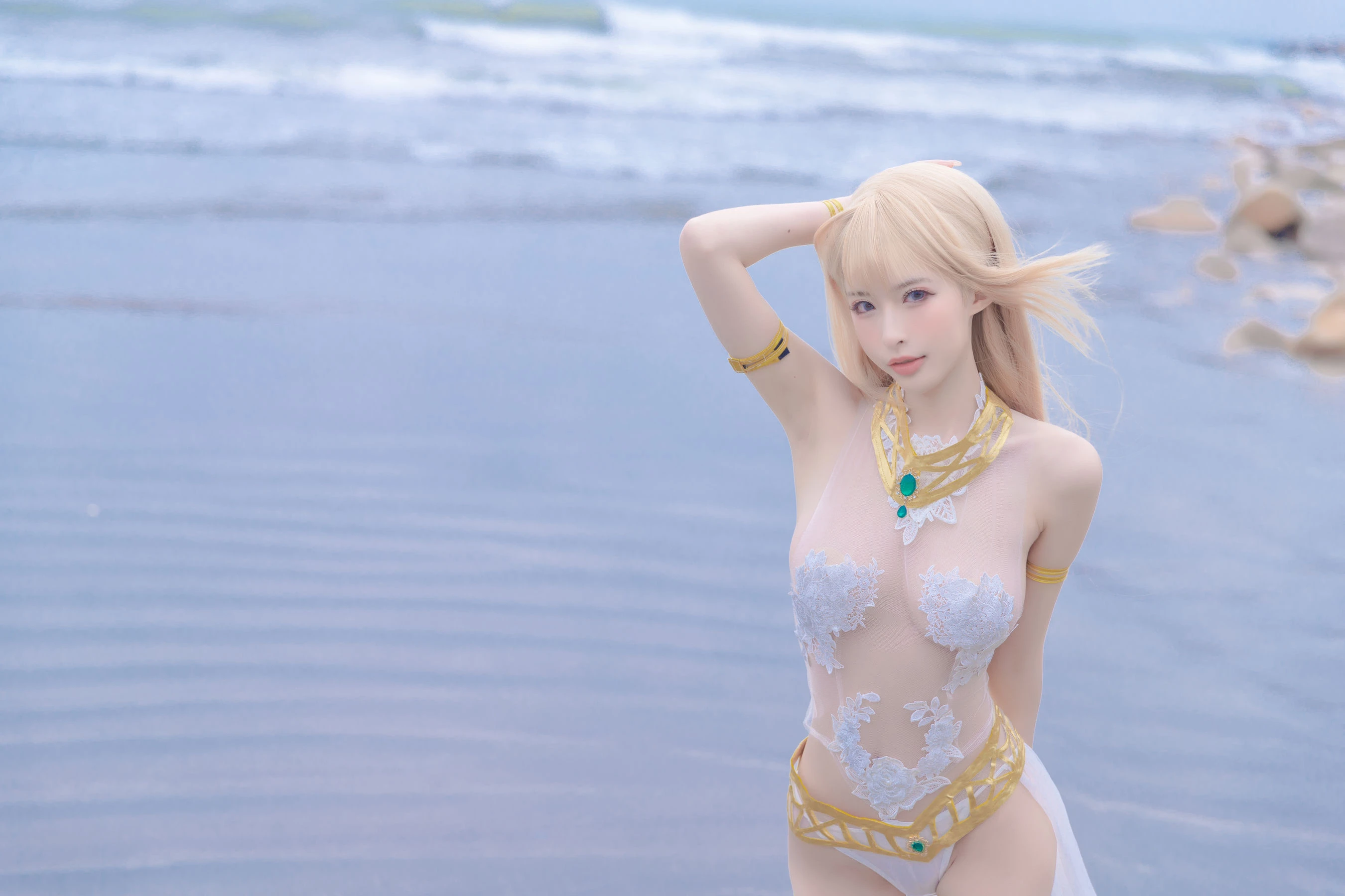 尤物清水由乃 – 玛丽萝丝白色泳衣插图4