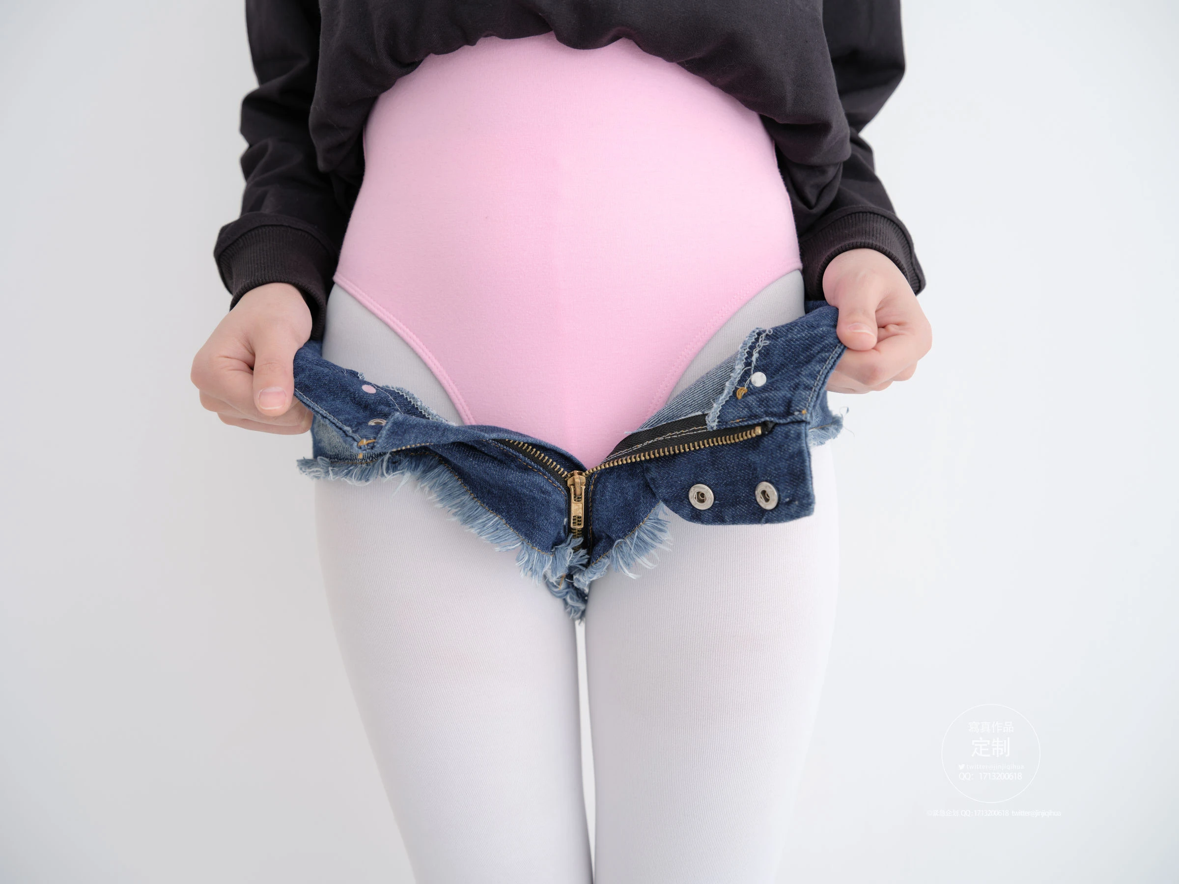 [紧急企划] EX-001 见希w 白丝牛仔短裤插图7