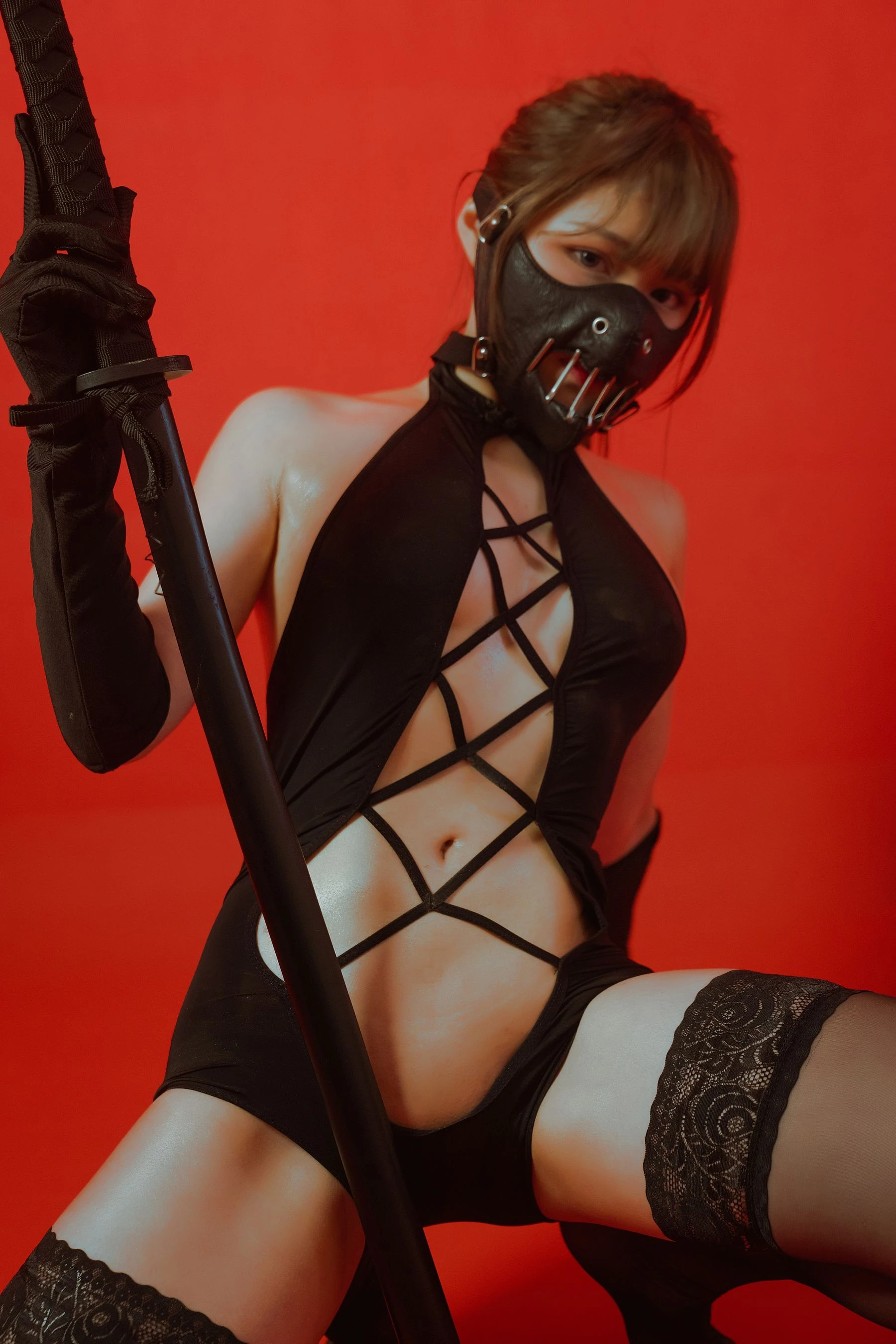 七月喵子 – 被捆的忍者插图2