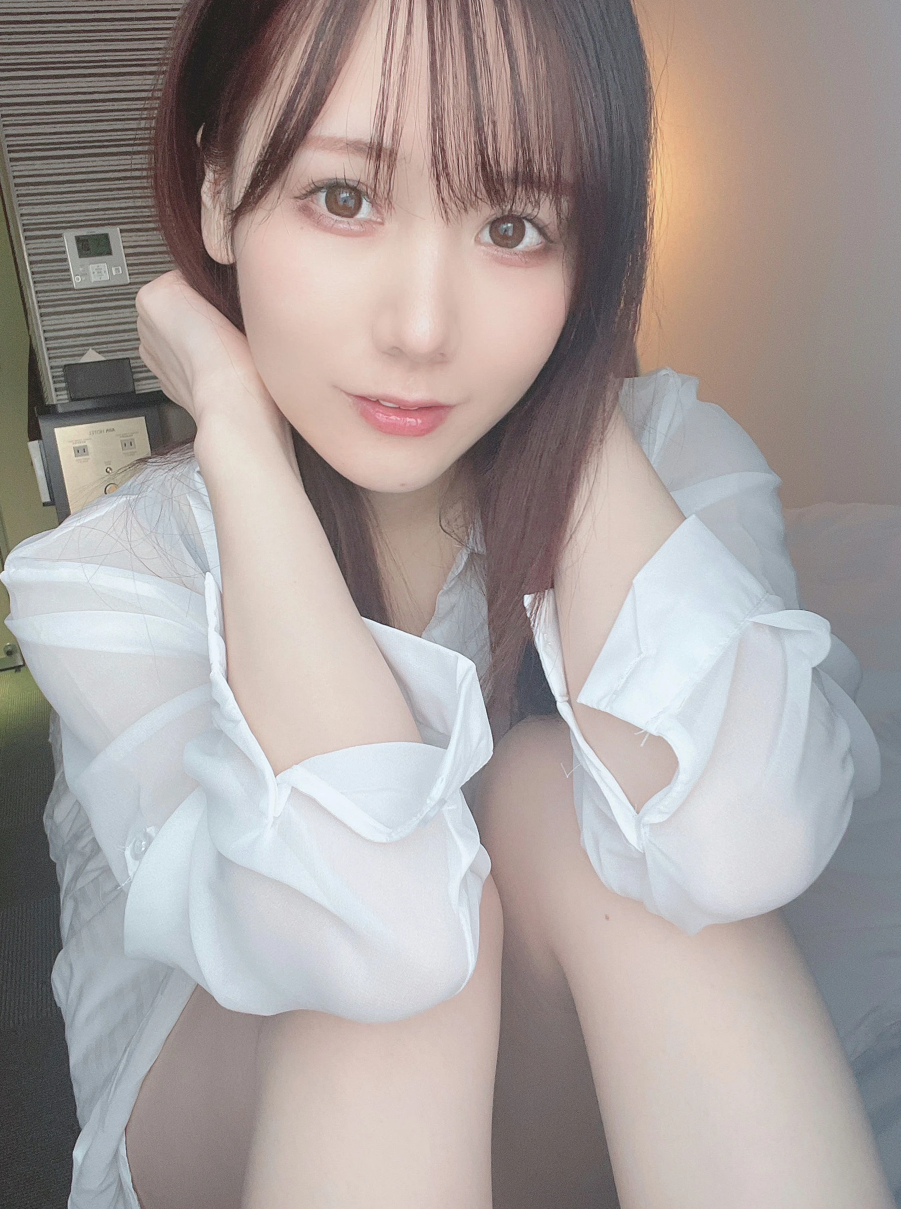 日本甜美COSERけんけん[fantia] 20220128-透けシャツ×ランジェリー插图1