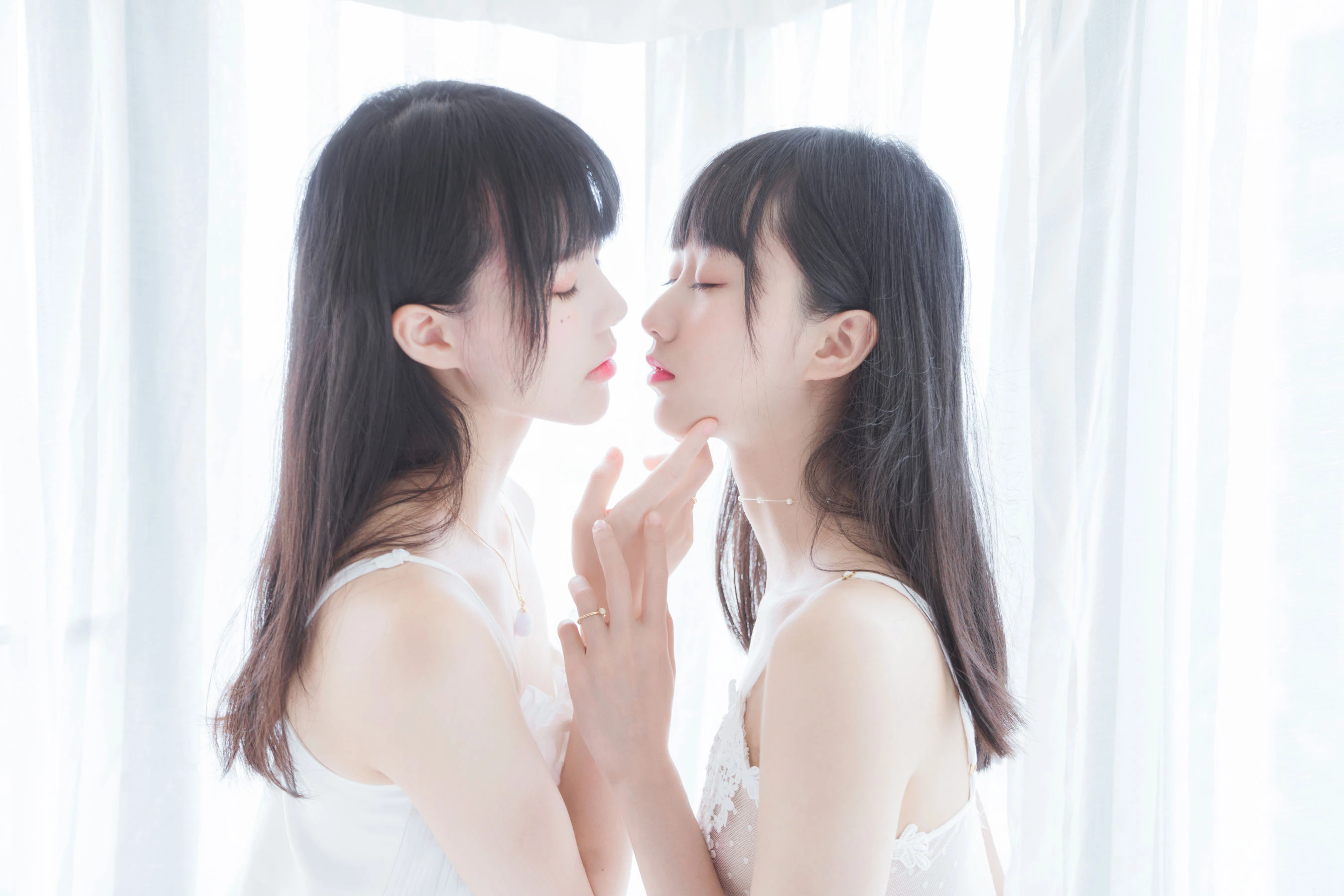 萌系小姐姐木绵绵OwO&桜桃喵 朝(白裙×白裙)插图4