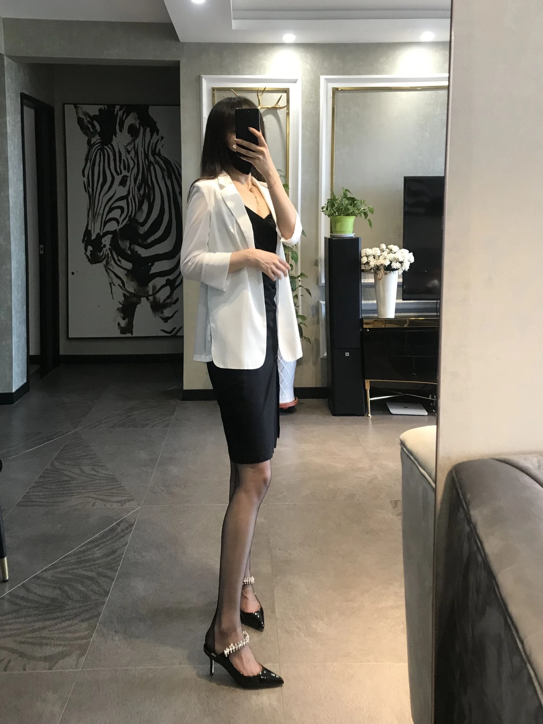 丝足博主麋鹿_Monroe 2020.07.12 黑色吊袜插图1