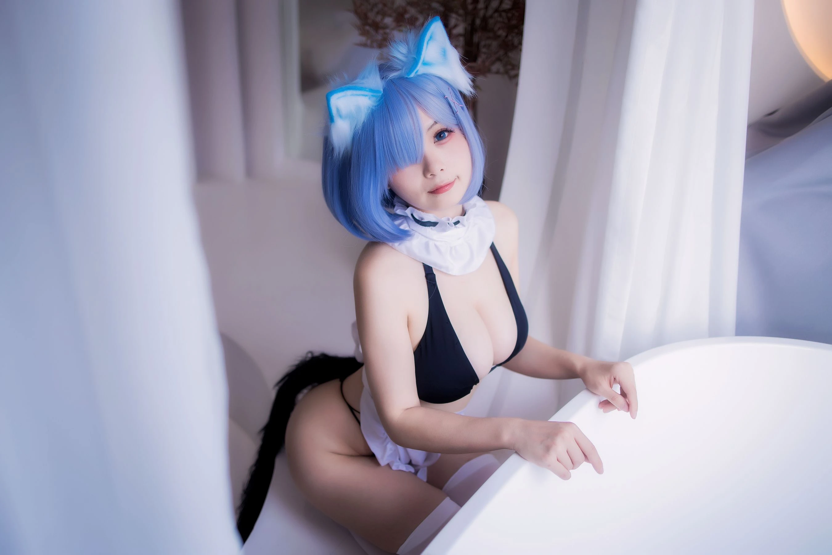 末夜787 – 蕾姆女仆泳装插图1