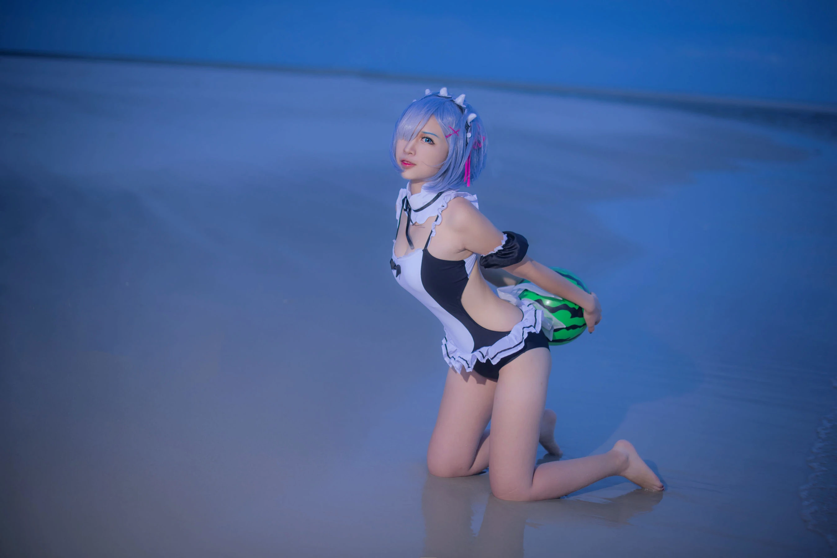 人气Coser二佐Nisa – 蕾姆泳衣插图6