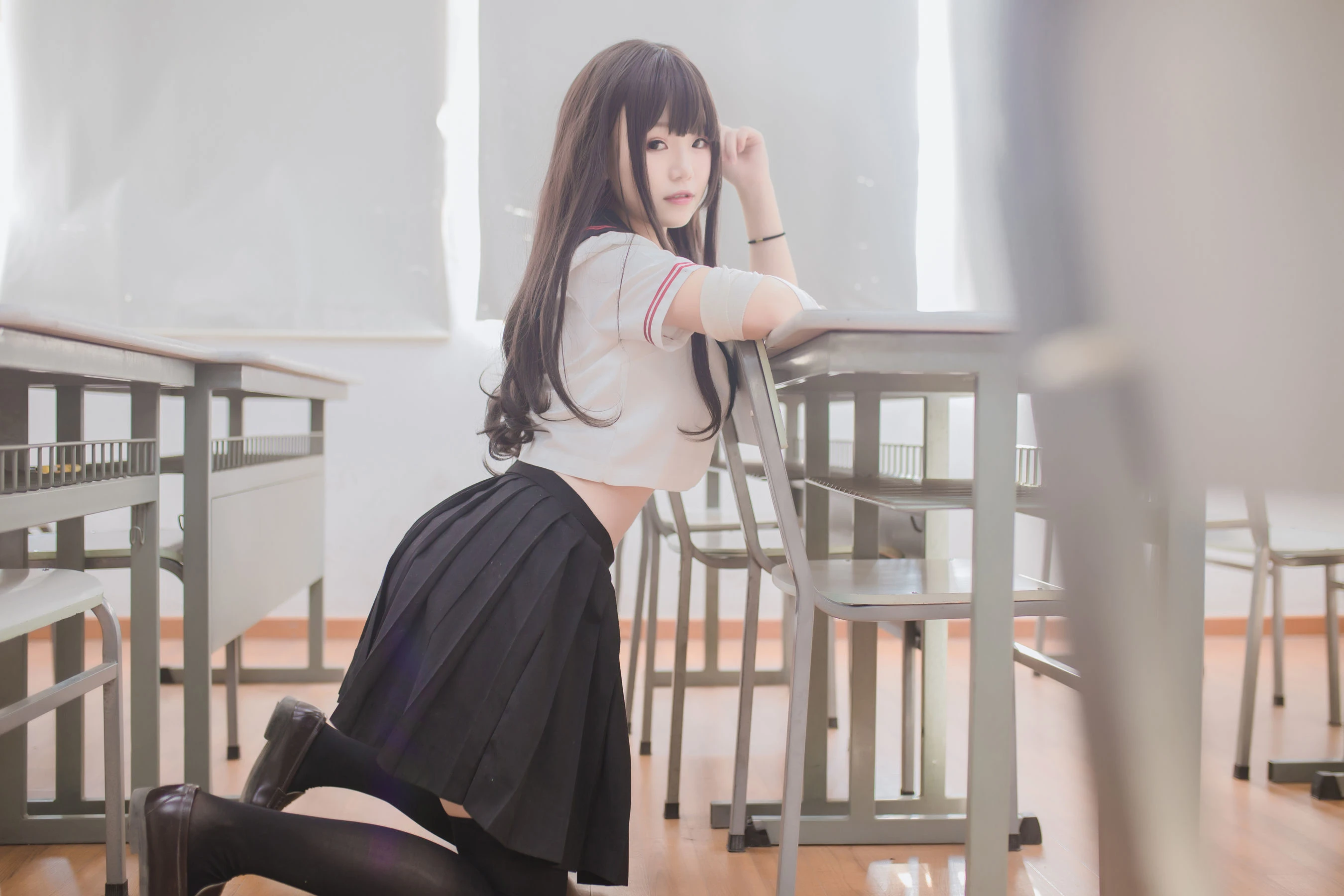 Yoko宅夏Cos – 黑丝JK插图1