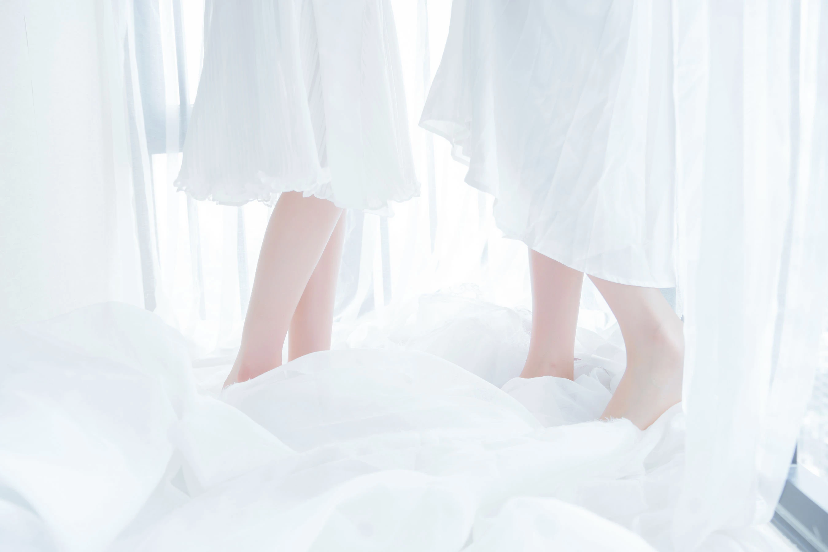 萌系小姐姐木绵绵OwO&桜桃喵 朝(白裙×白裙)插图6