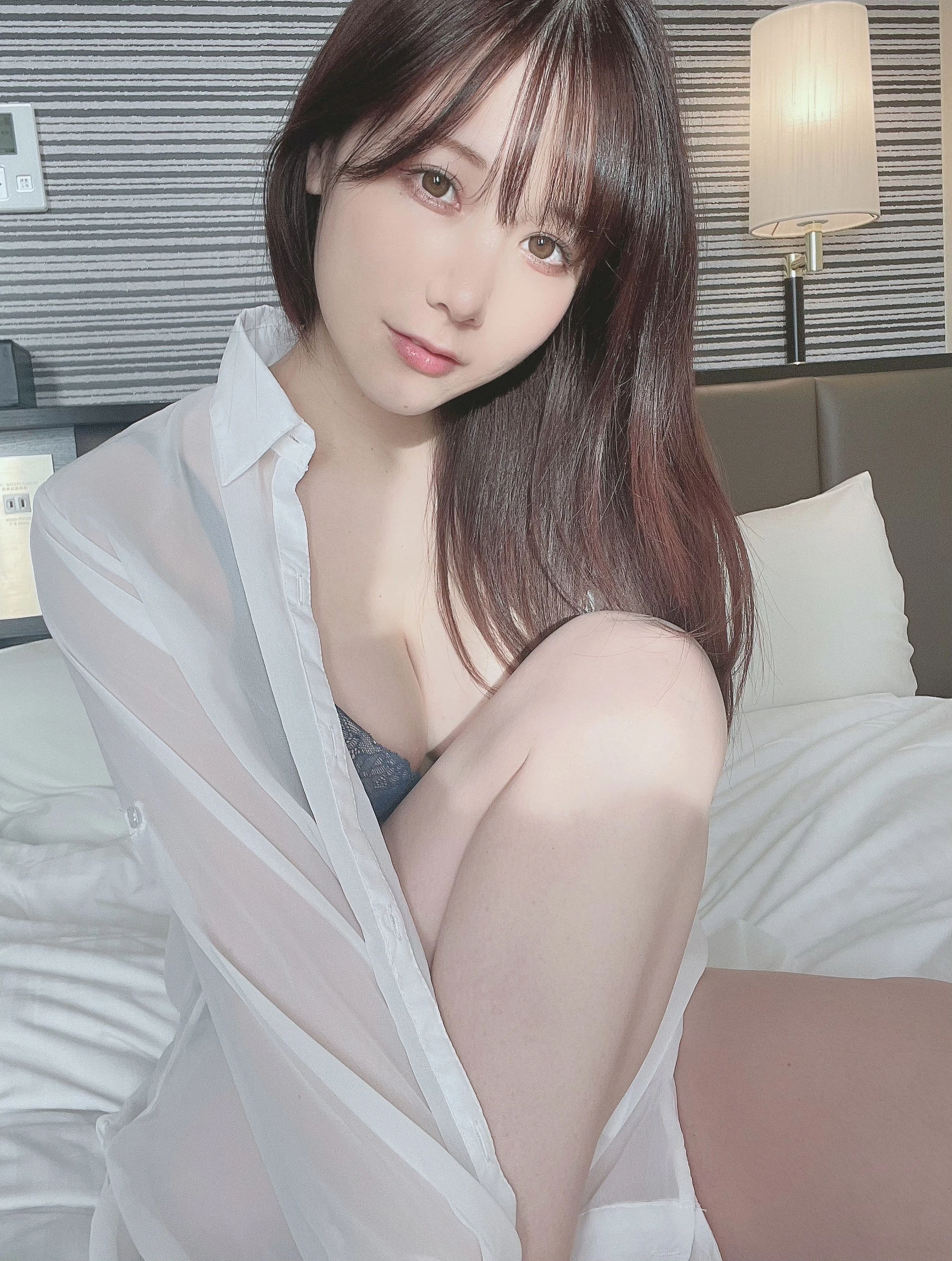 日本甜美COSERけんけん[fantia] 20220128-透けシャツ×ランジェリー插图5