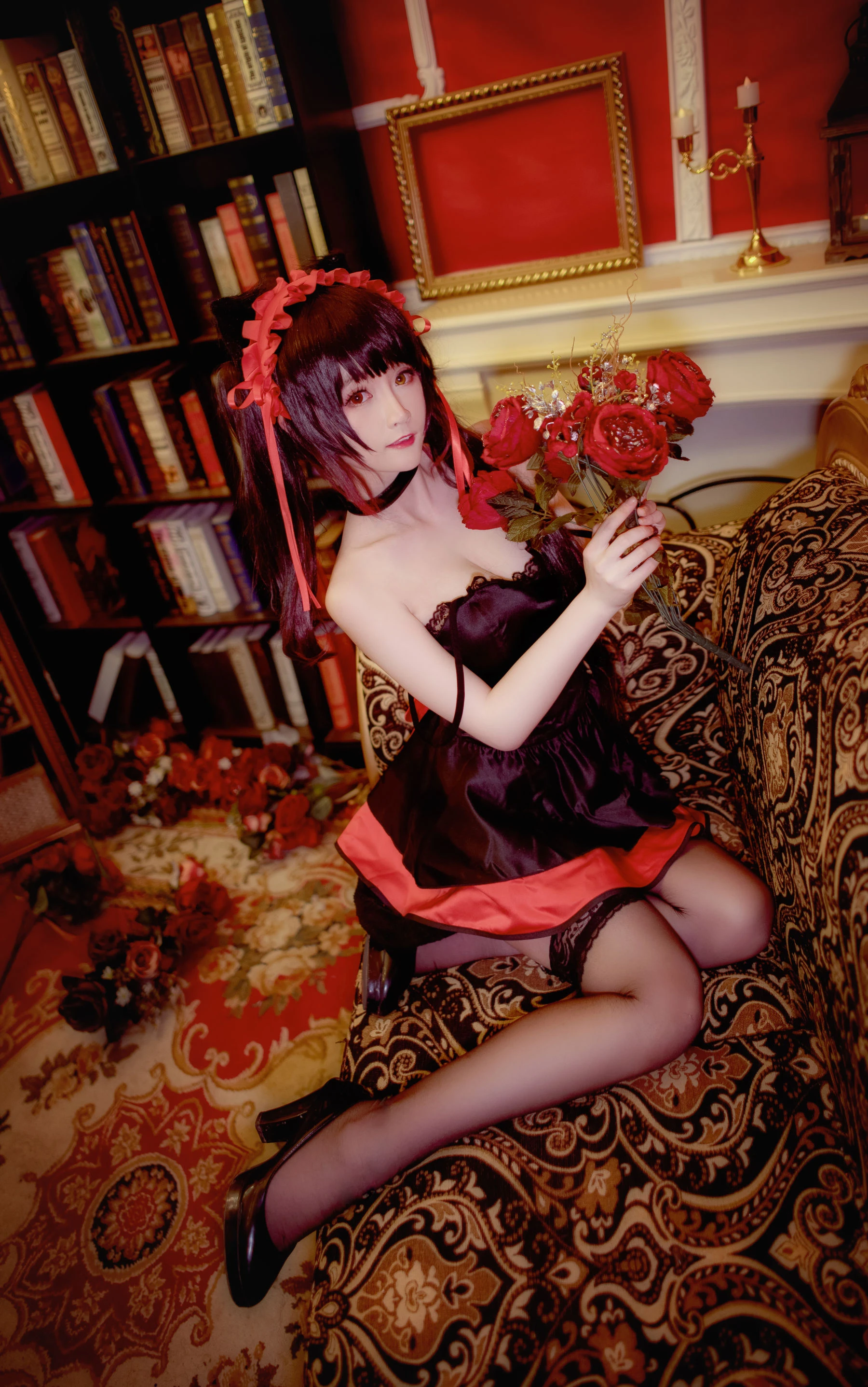 萌宠博主yui金鱼 – 时崎狂三 黑裙插图1