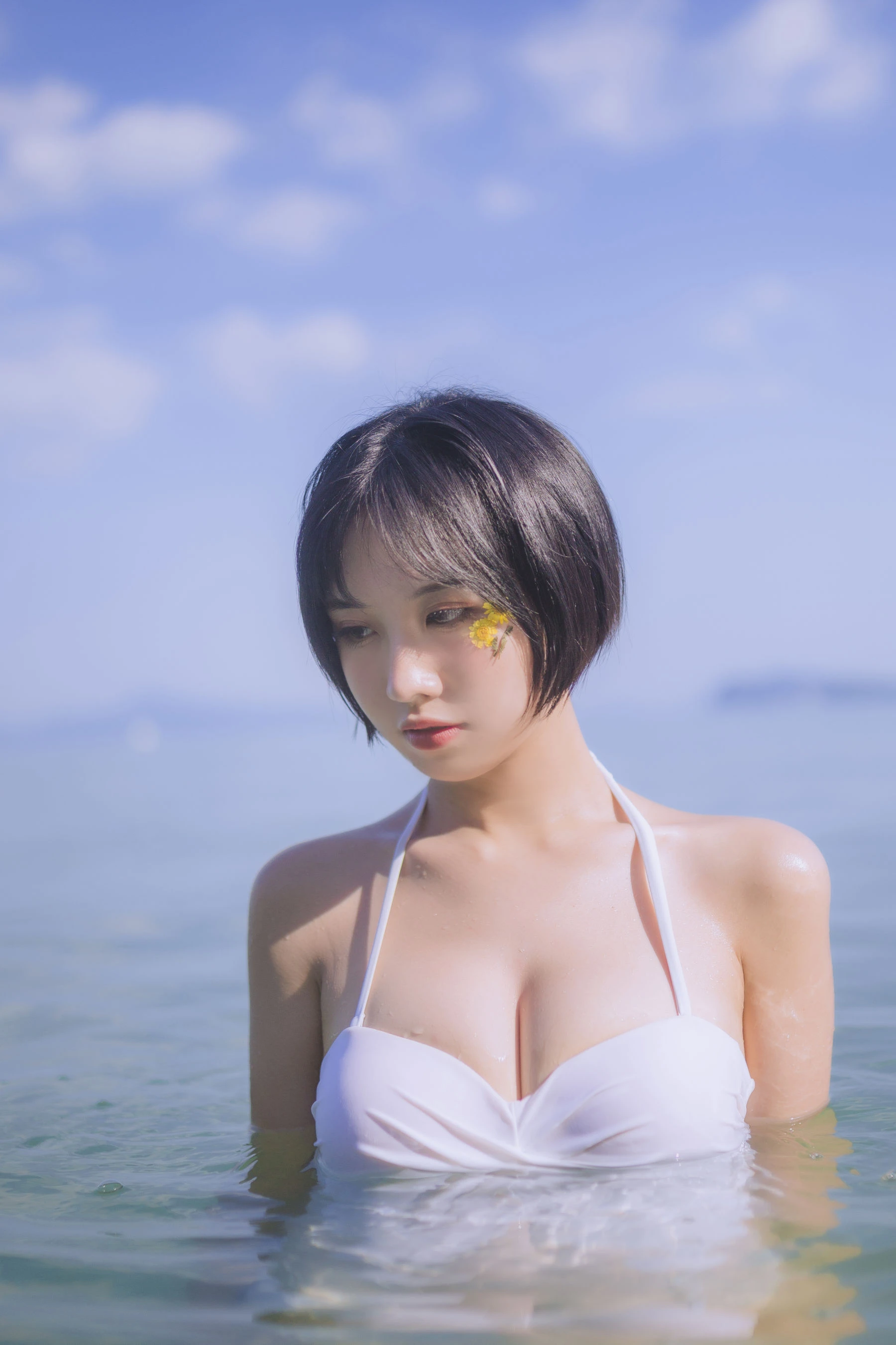 次元少女念雪ww – 白色泳衣|图集秀